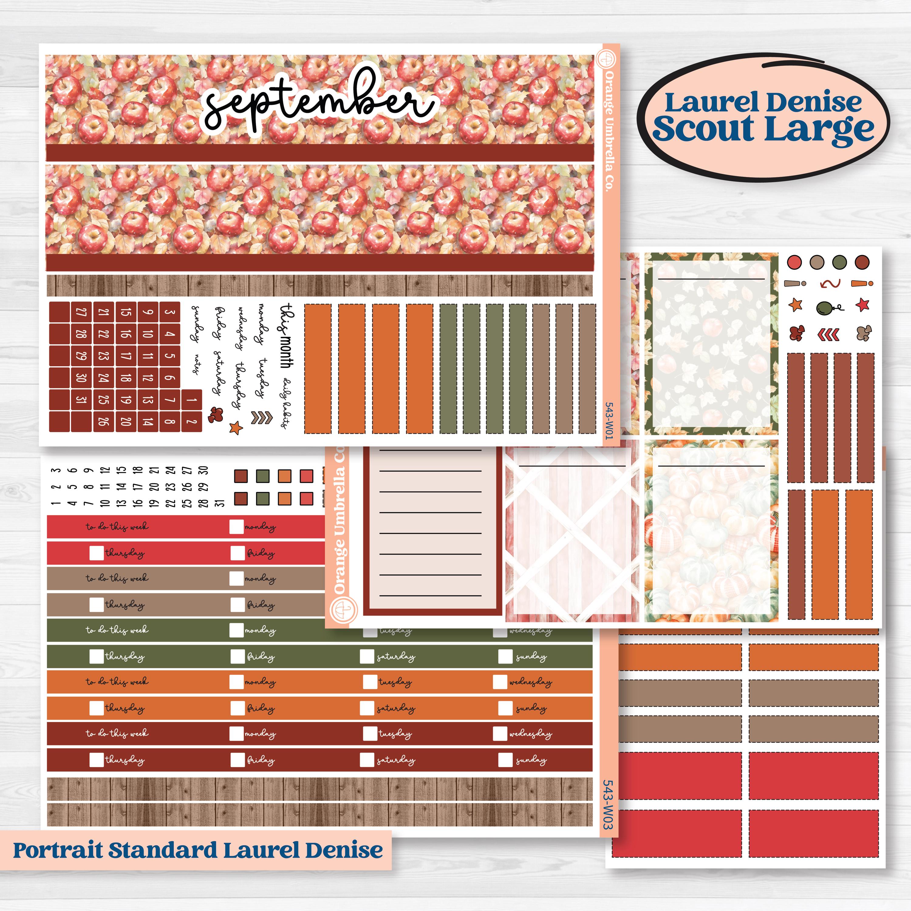 Apple Harvest Planner Kit | Laurel Denise Scout Large Planner Kit Stickers | Apple Crisp | KIT-543-W