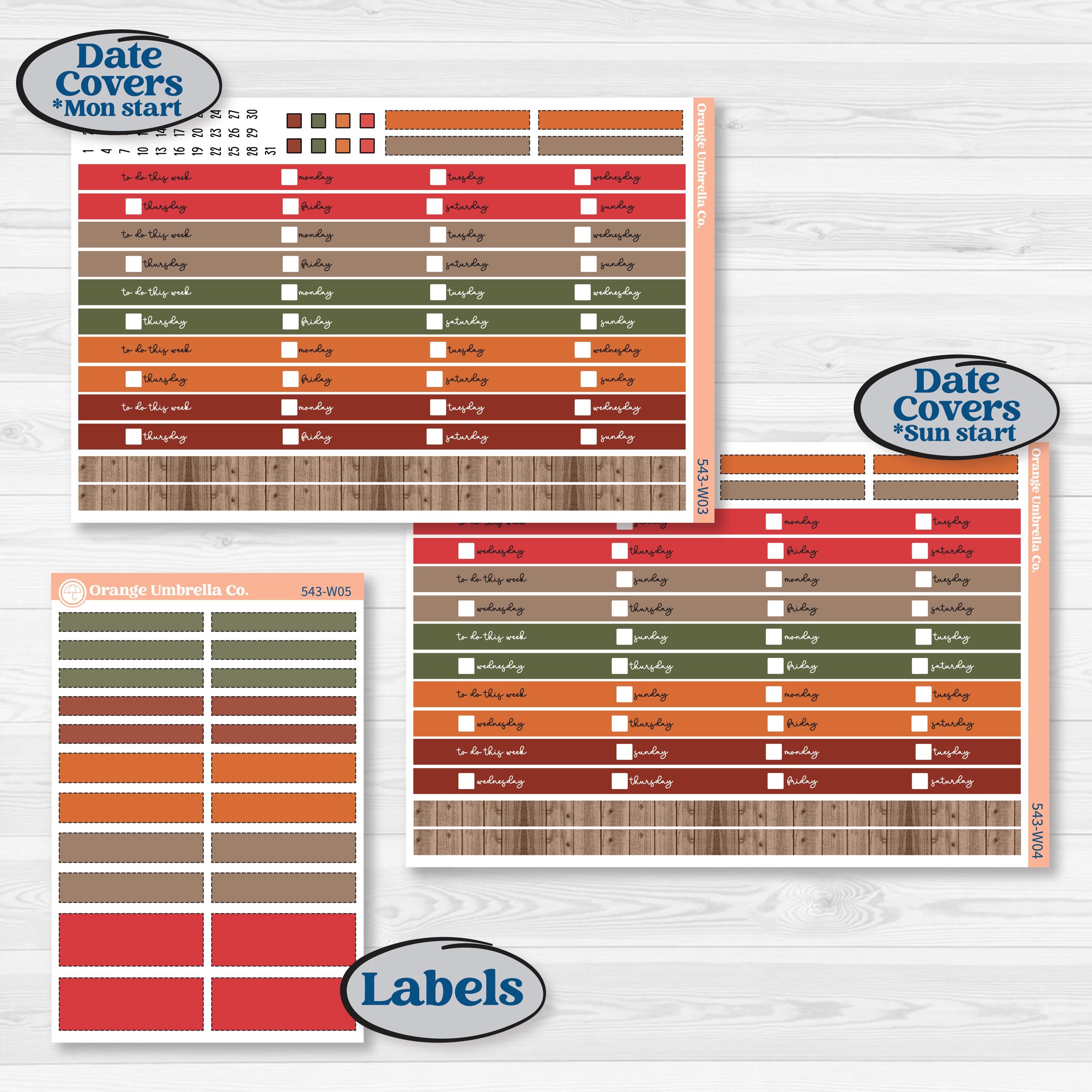 Apple Harvest Planner Kit | Laurel Denise Scout Large Planner Kit Stickers | Apple Crisp | KIT-543-W