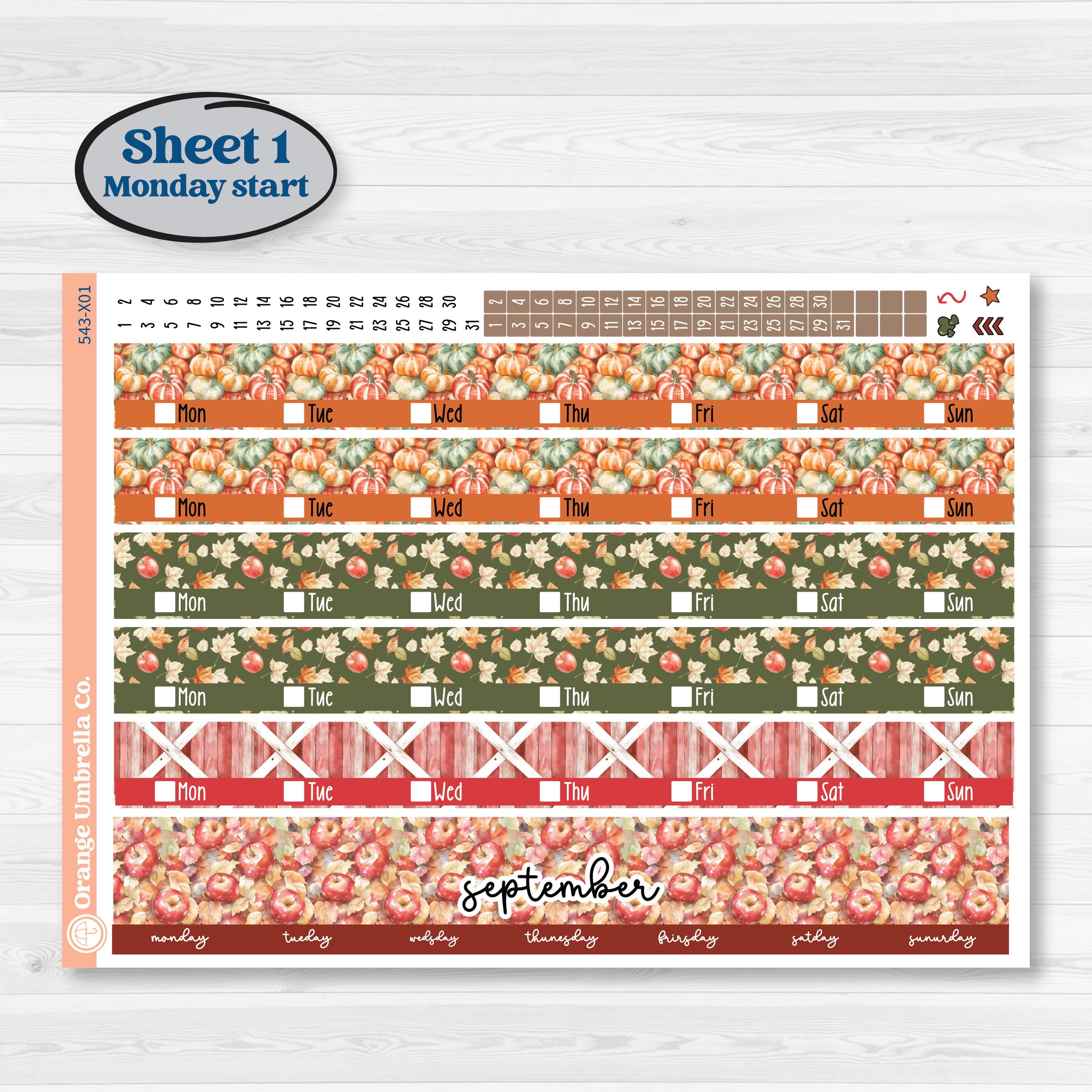 Apple Harvest Planner Kit | Laurel Denise Jo Large Planner Kit Stickers | Apple Crisp | KIT-543-X