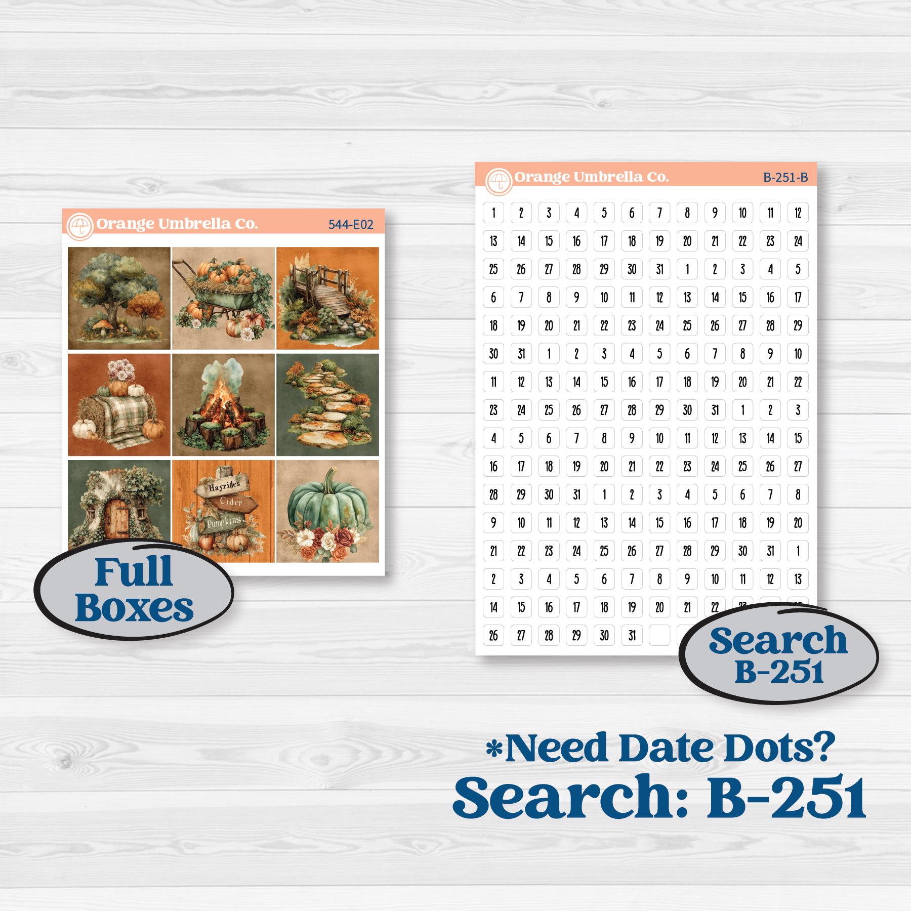 Autumn Woodland Planner Kit | Hobonichi Cousin Weekly & Daily Planner Kit Stickers | Autumn Stroll | KIT-544-E