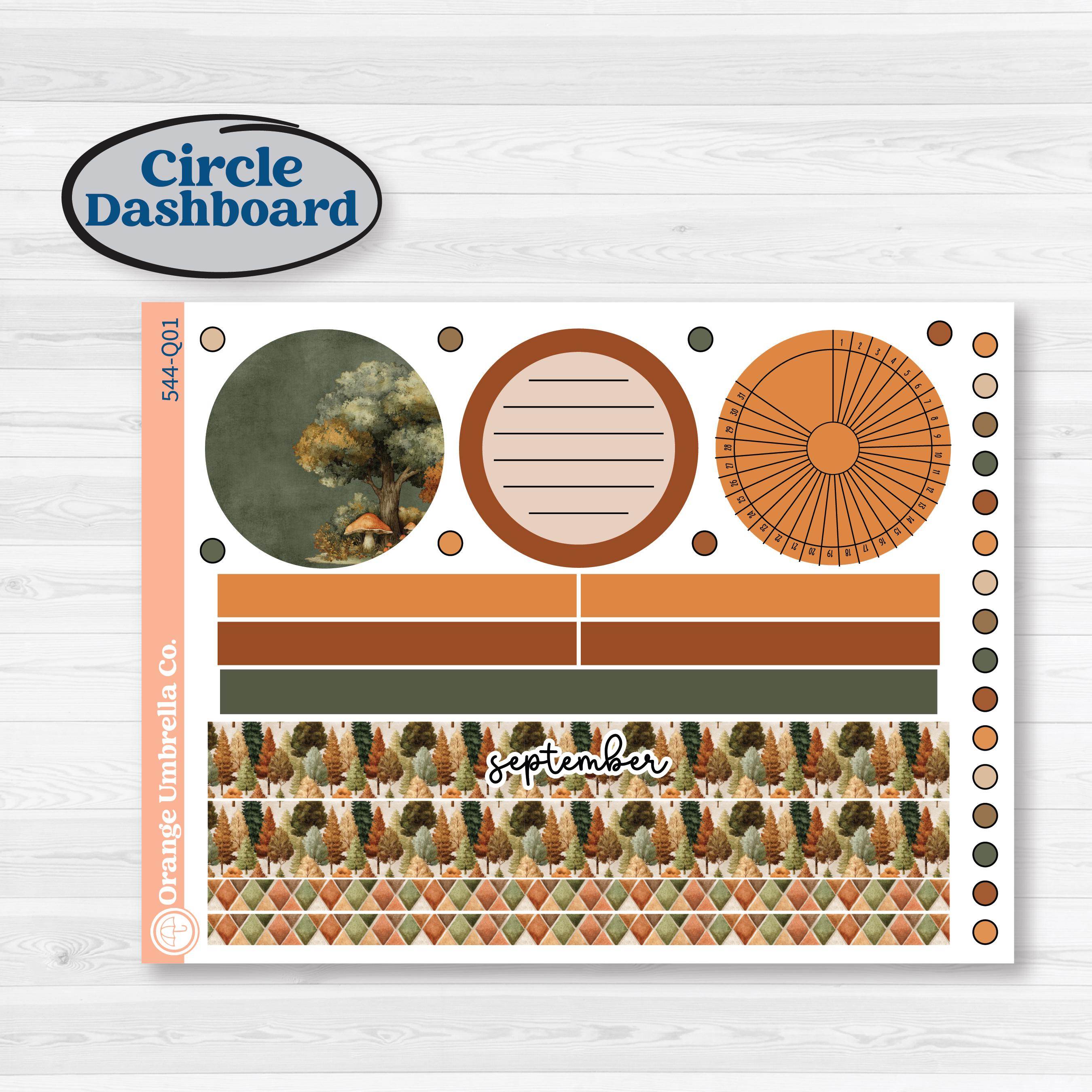 Autumn Woodland Planner Kit | 7x9 Plum Monthly & Dashboard Planner Kit Stickers | Autumn Stroll | KIT-544-Q