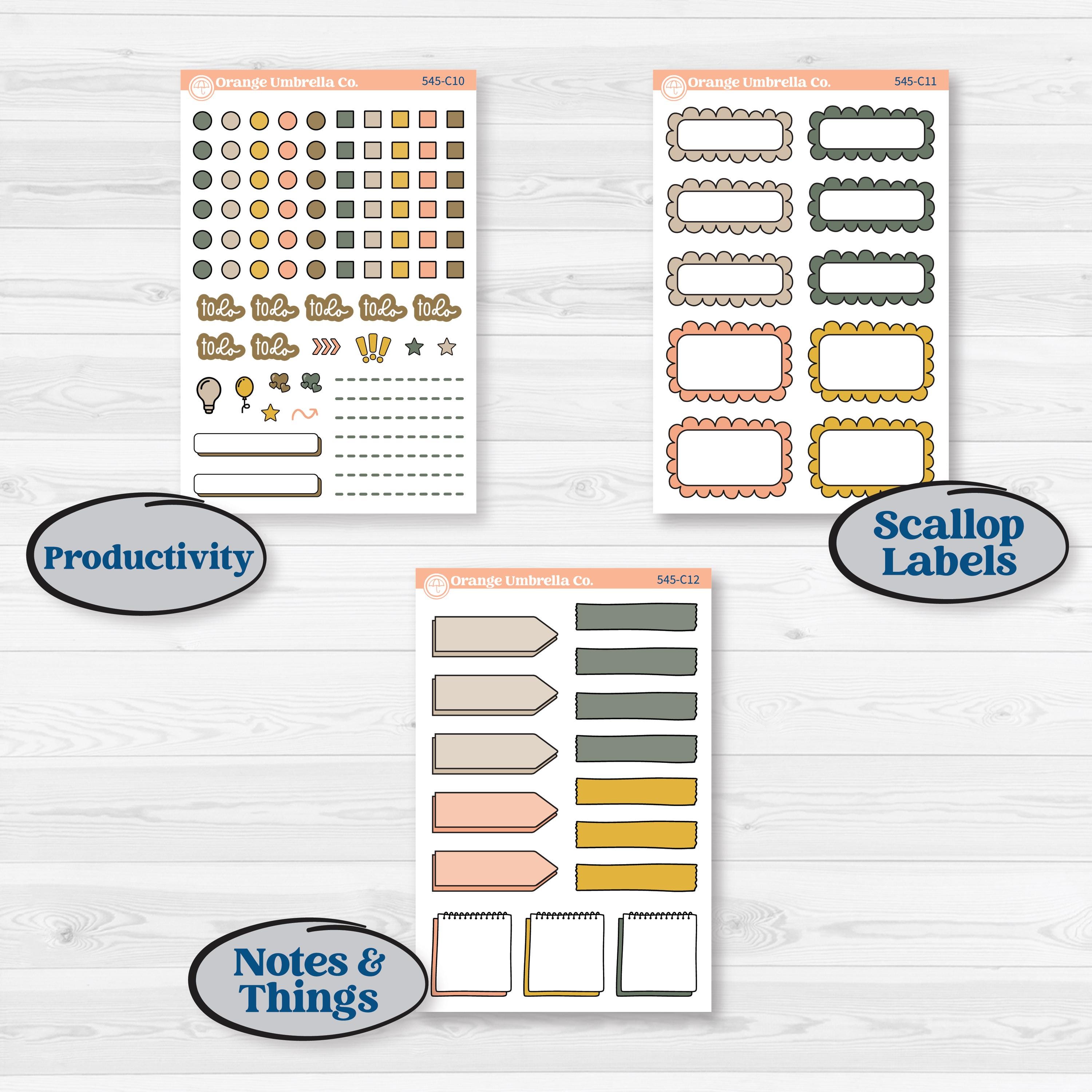 Pumpkin Patch Stickers | Weekly Add-On Labels Planner Kit Stickers | Oh My Gourd | KIT-545-C