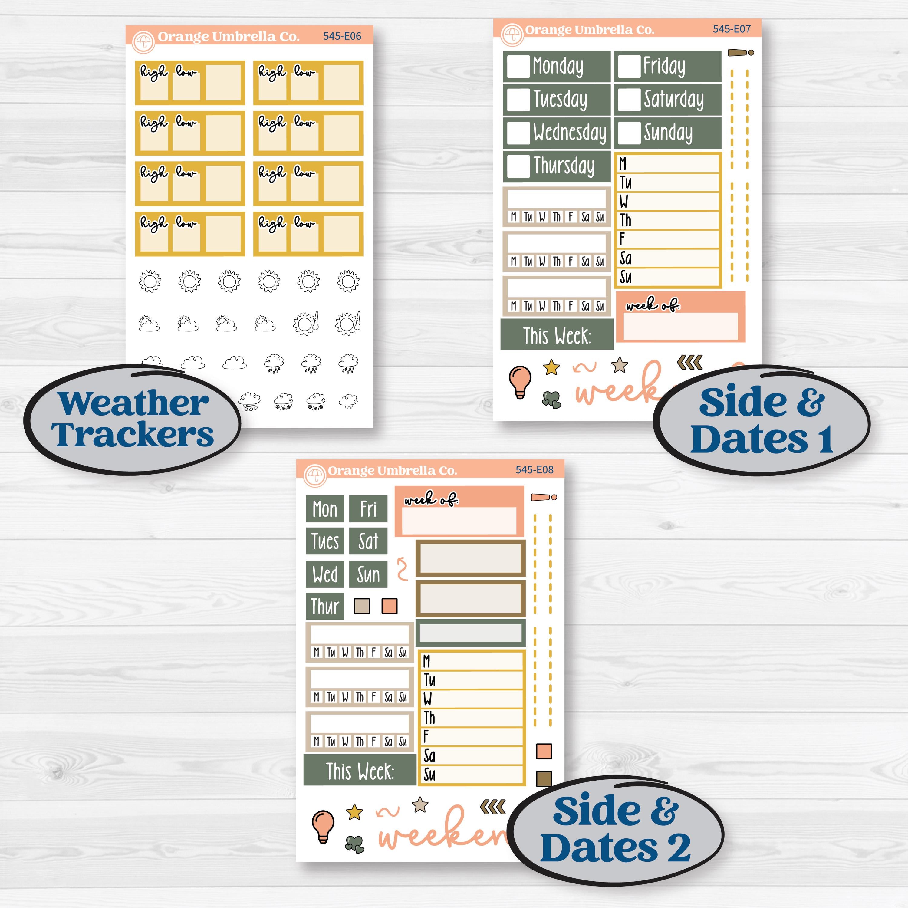 Pumpkin Patch Stickers | Hobonichi Cousin Weekly & Daily Planner Kit Stickers | Oh My Gourd | KIT-545-E