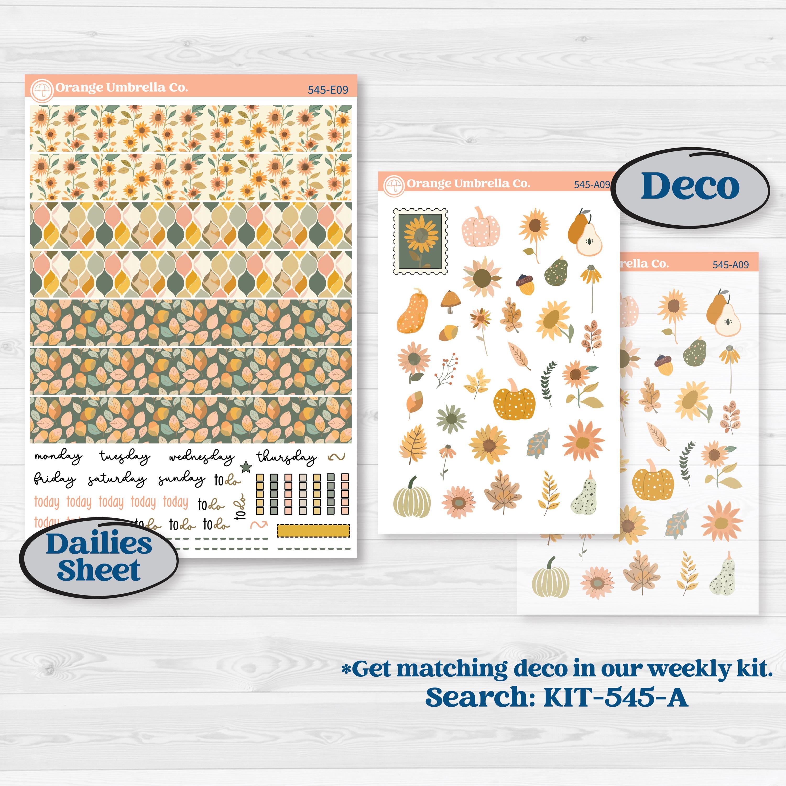 Pumpkin Patch Stickers | Hobonichi Cousin Weekly & Daily Planner Kit Stickers | Oh My Gourd | KIT-545-E