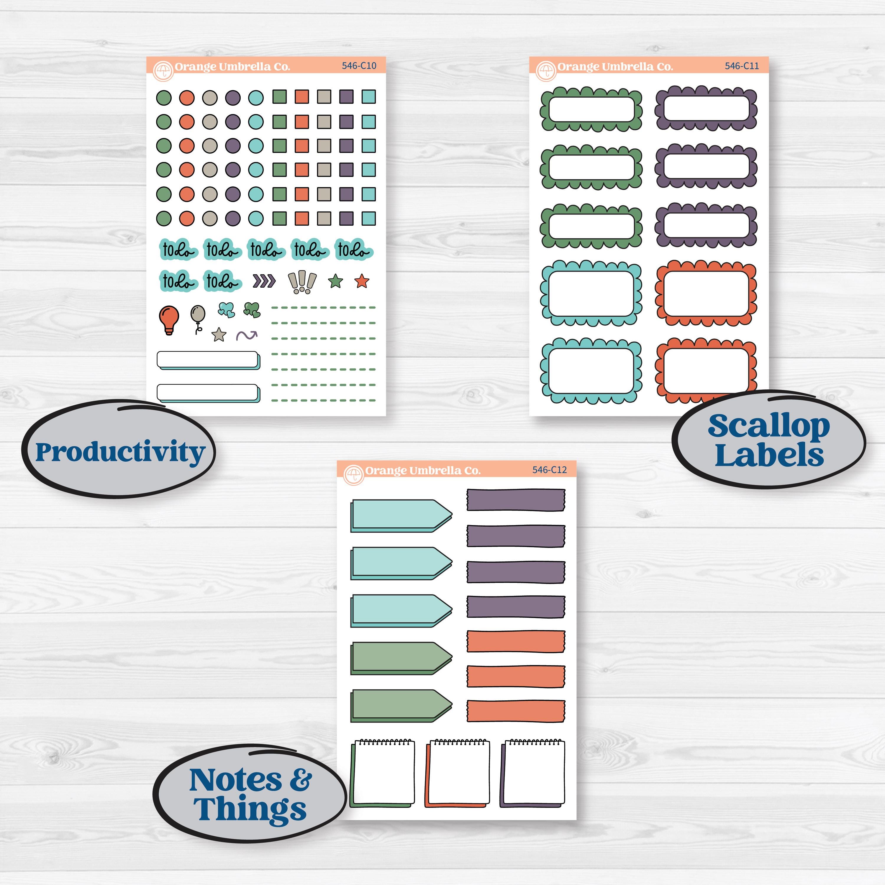 Woodland Animals Kit | Weekly Add-On Labels Planner Kit Stickers | Forest Fluffs | KIT-546-C