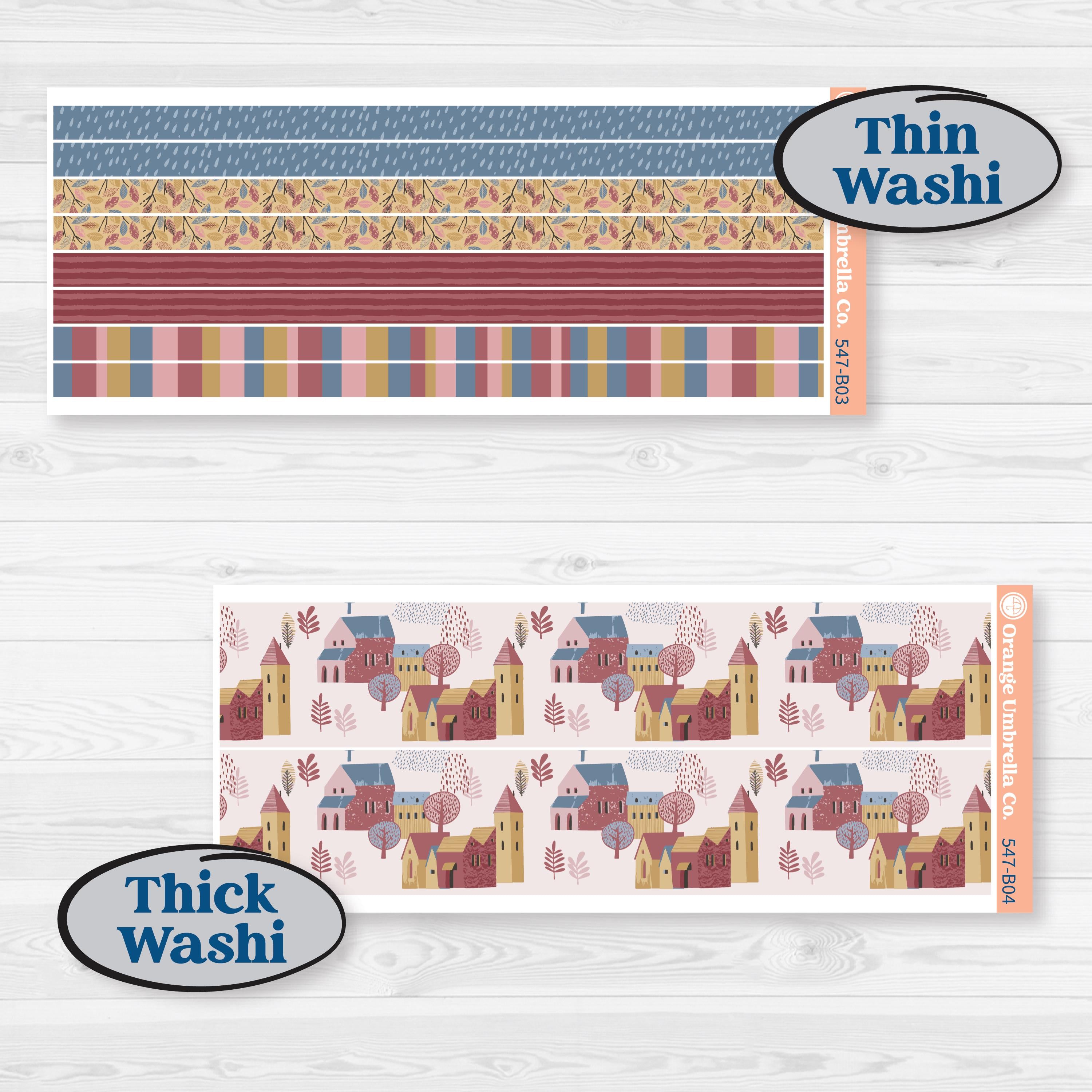 Rainy Autumn Kit | Weekly Add-On Planner Kit Stickers | Rain Fall | KIT-547-B