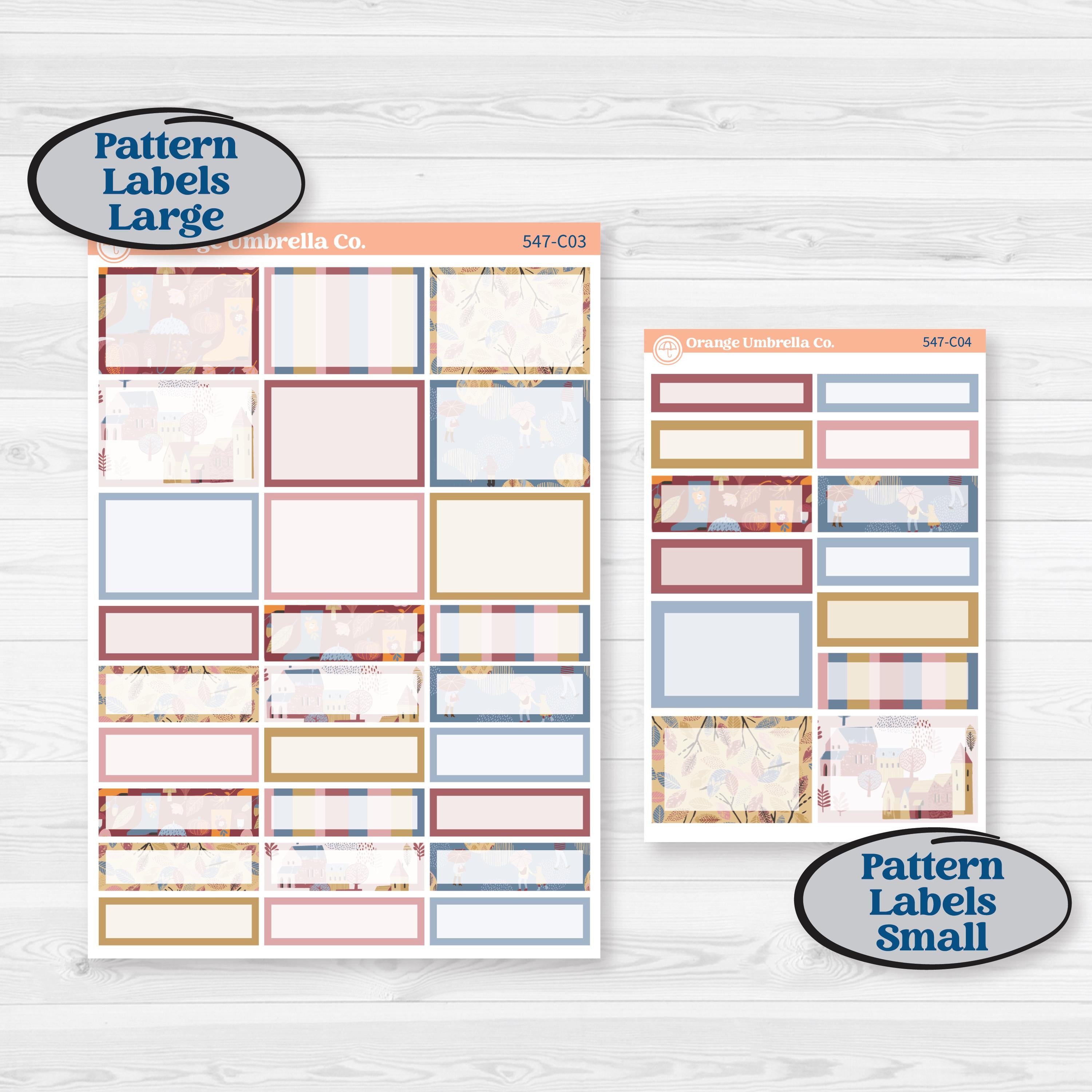 Rainy Autumn Kit | Weekly Add-On Labels Planner Kit Stickers | Rain Fall | KIT-547-C