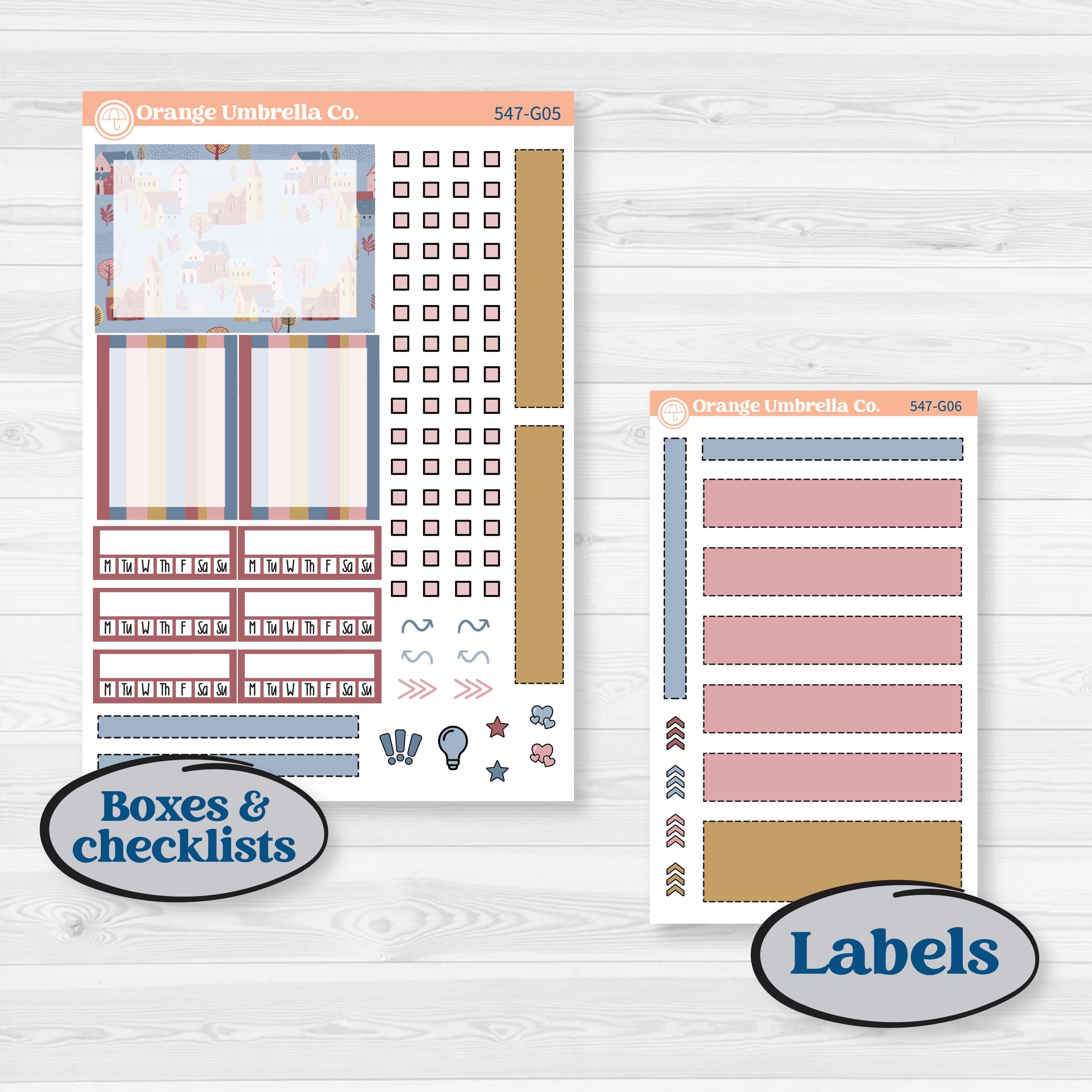 Rainy Autumn Kit | Erin Condren A5 Weekly Dashboard Planner Kit Stickers | Rain Fall | KIT-547-G4