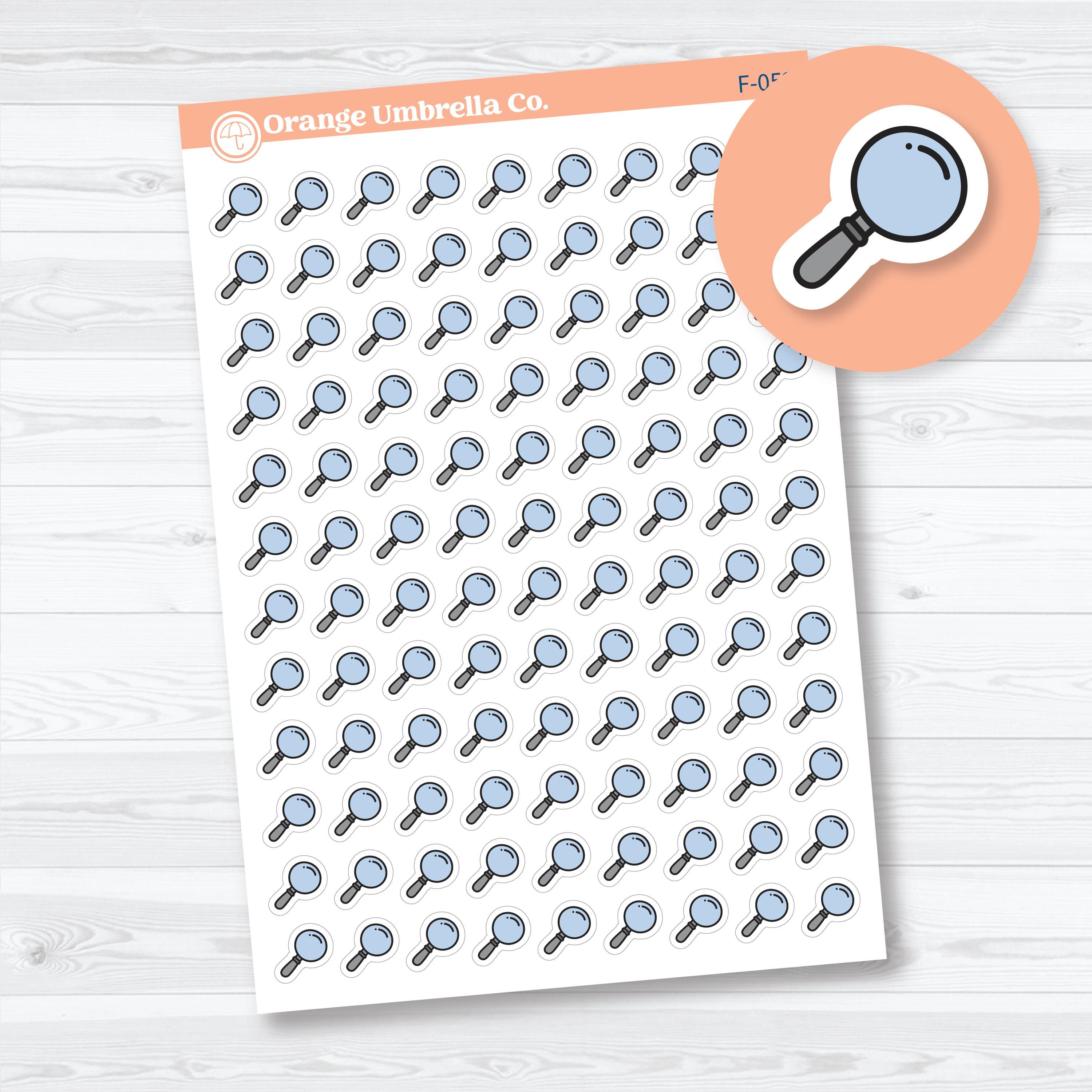 Magnifying Glass Icons | Inductive Bible Study Journaling Planner Stickers | F-052