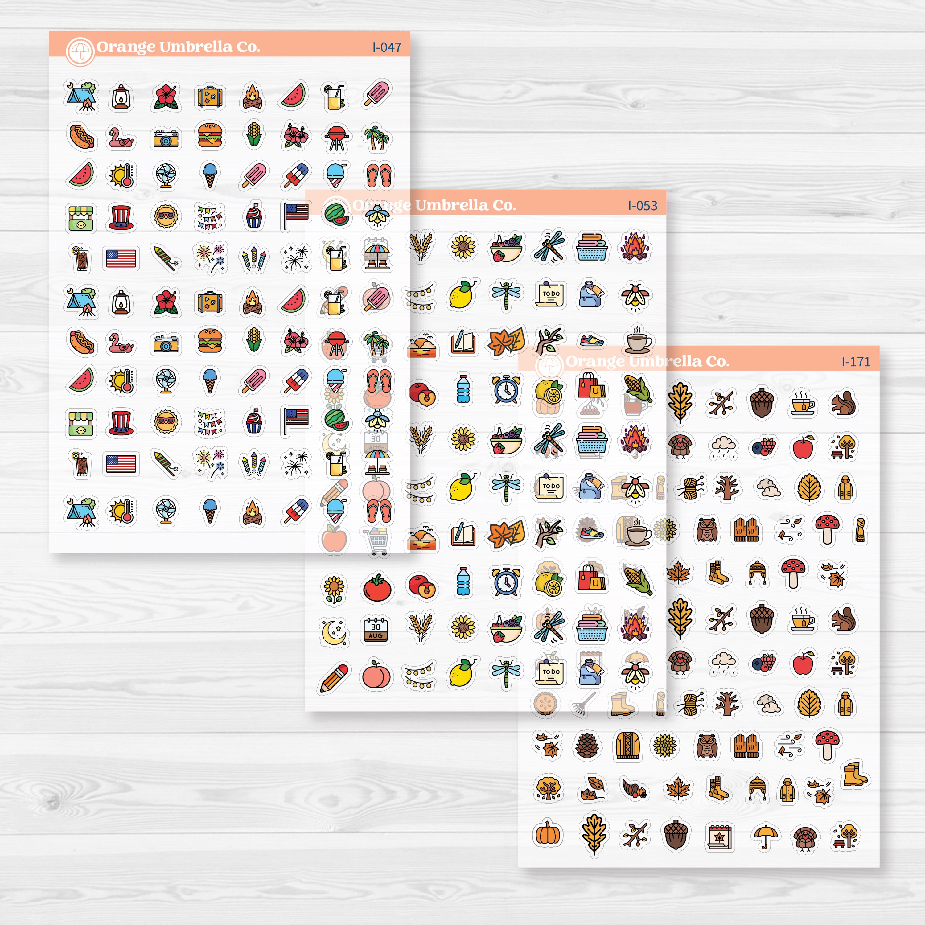 Monthly Holiday Planner Icons Bundle Clear Matte | Year Round Planner Stickers | BU-264-CM