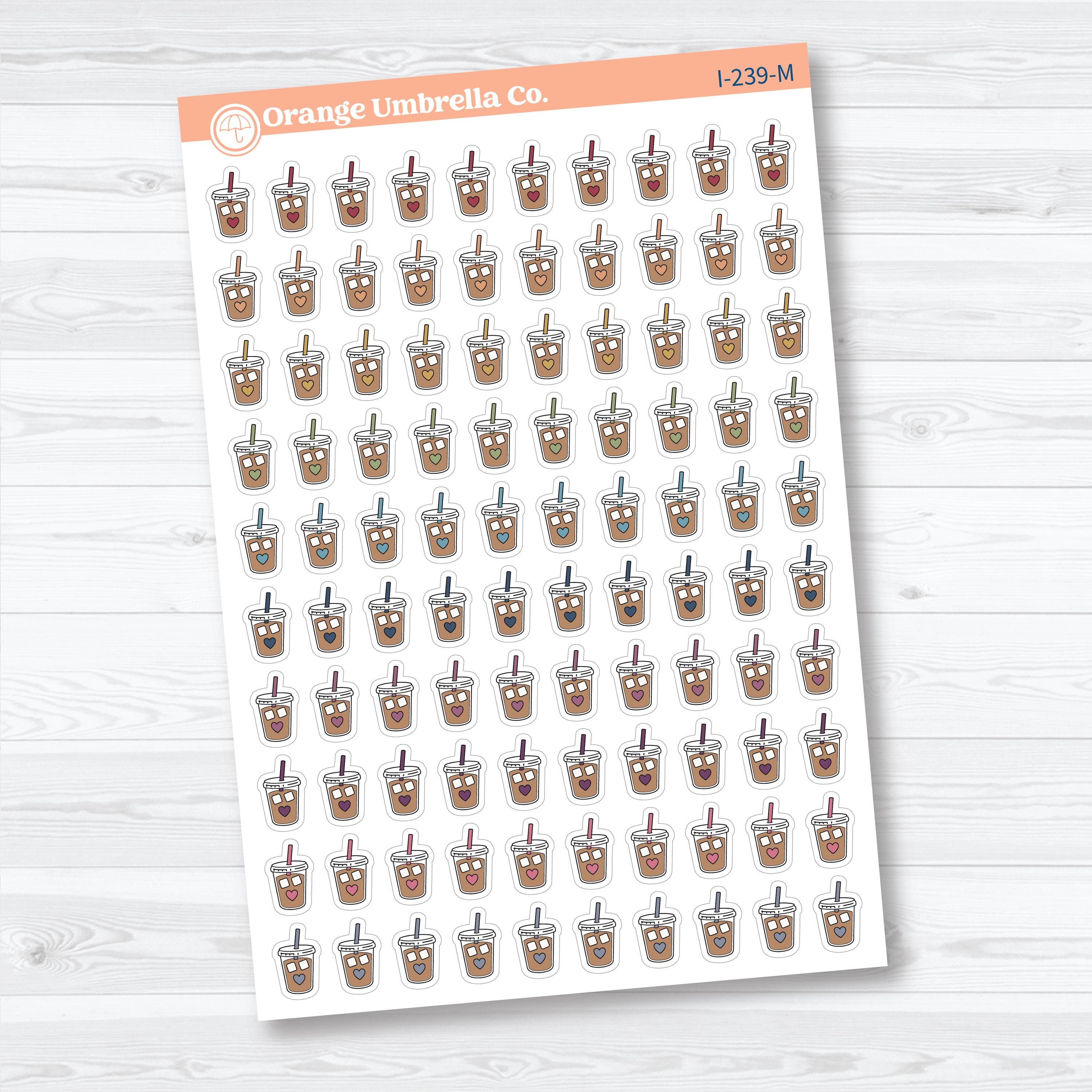 Iced Coffee Icons | Coffee Planner Stickers | I-239