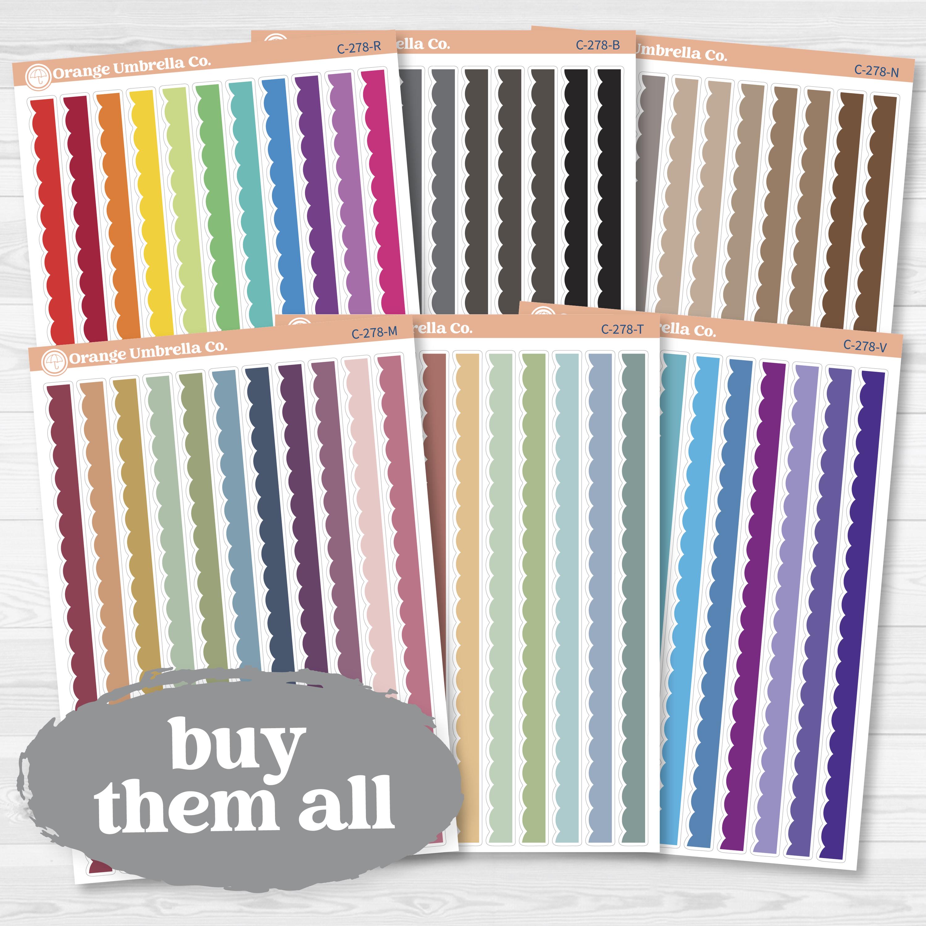 Scalloped Washi Strips | Planner Stickers | C-278