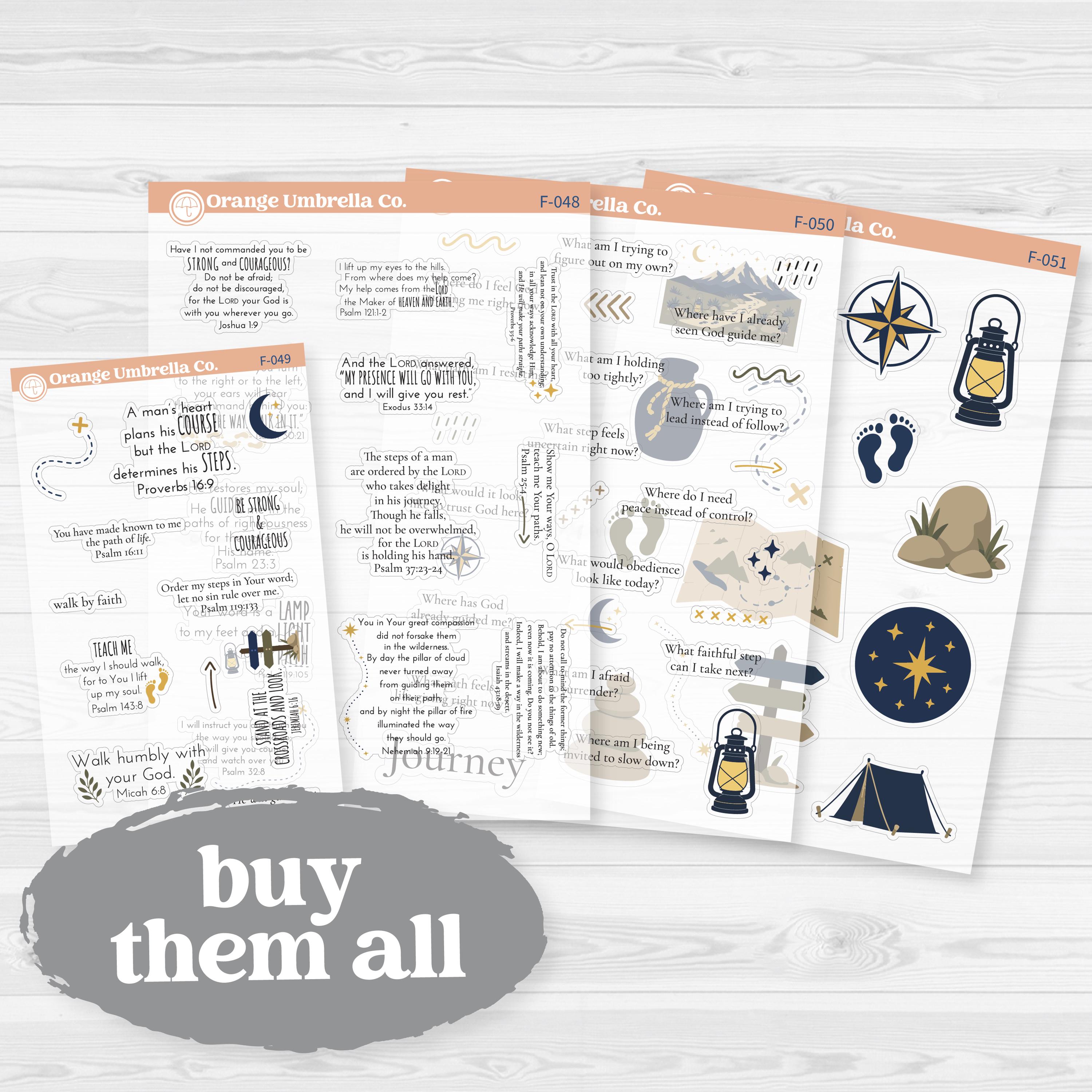 Where He Leads | Journey Bible Study Sticker Collection Clear Matte | F-048–F-051-CM