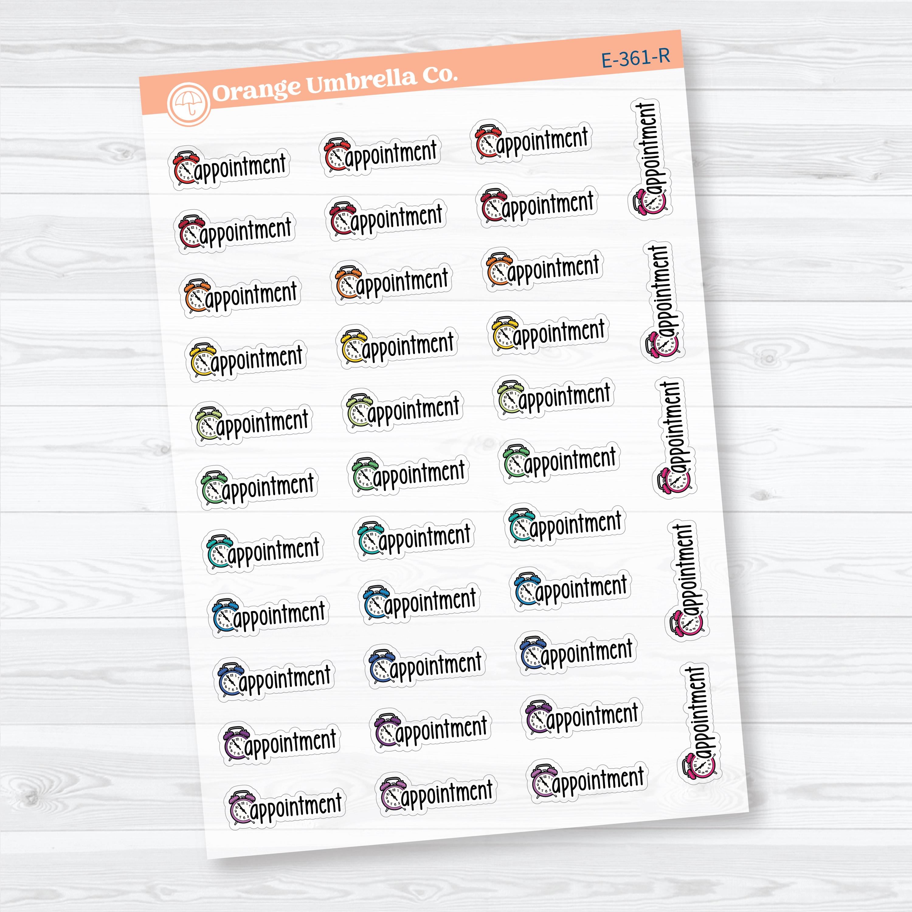 Appointment Doodled Event Labels Clear Matte | Planner Stickers F18 | E-361-CM