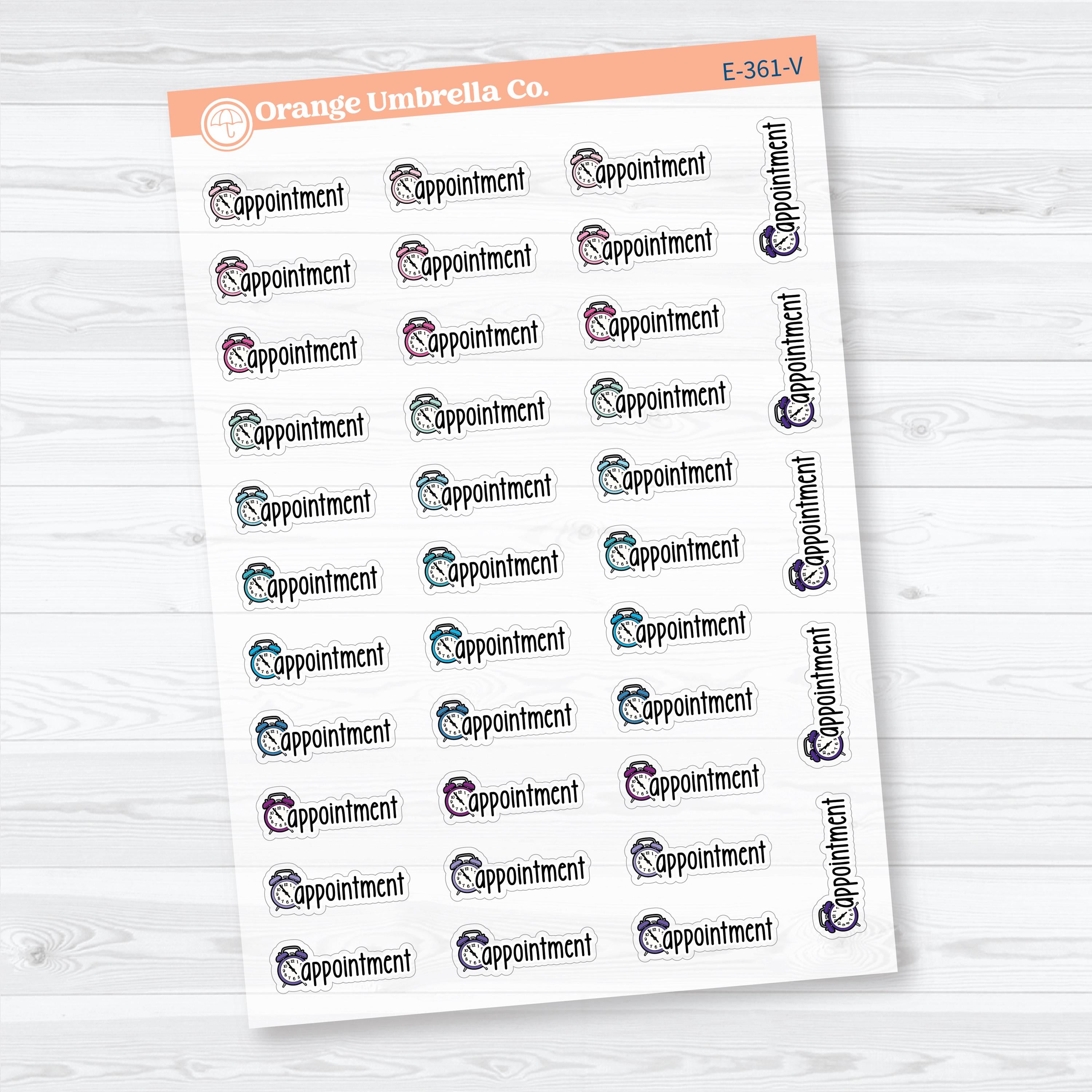 Appointment Doodled Event Labels Clear Matte | Planner Stickers F18 | E-361-CM