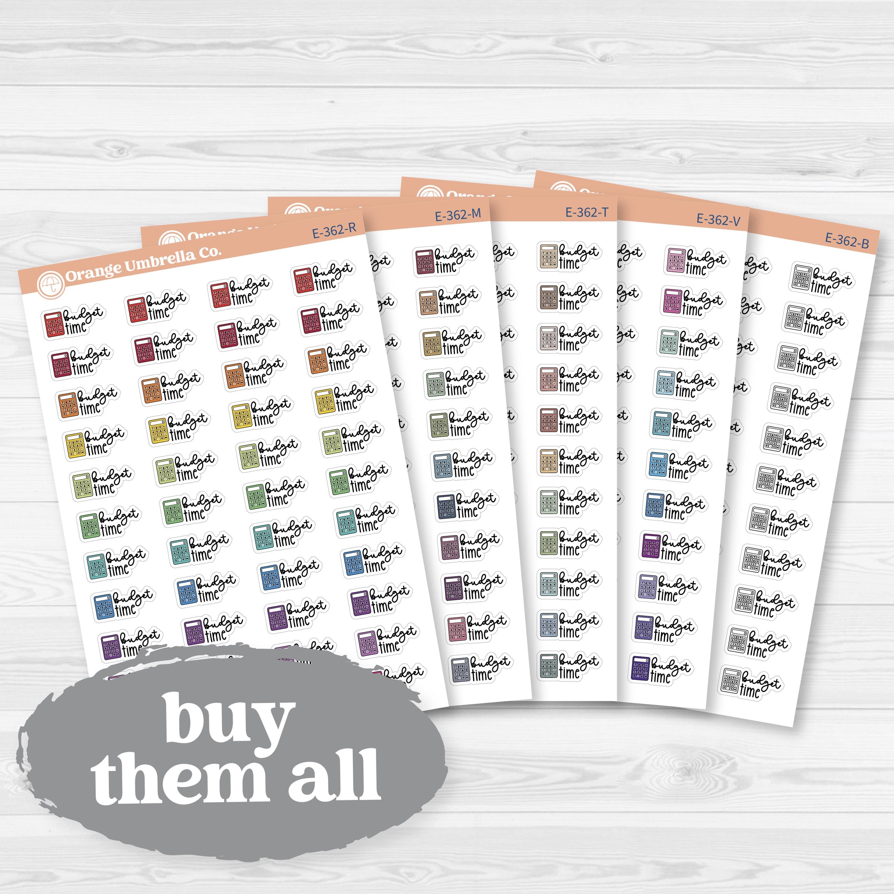 Budget Time Doodled Event Labels | Planner Stickers F18 | E-362