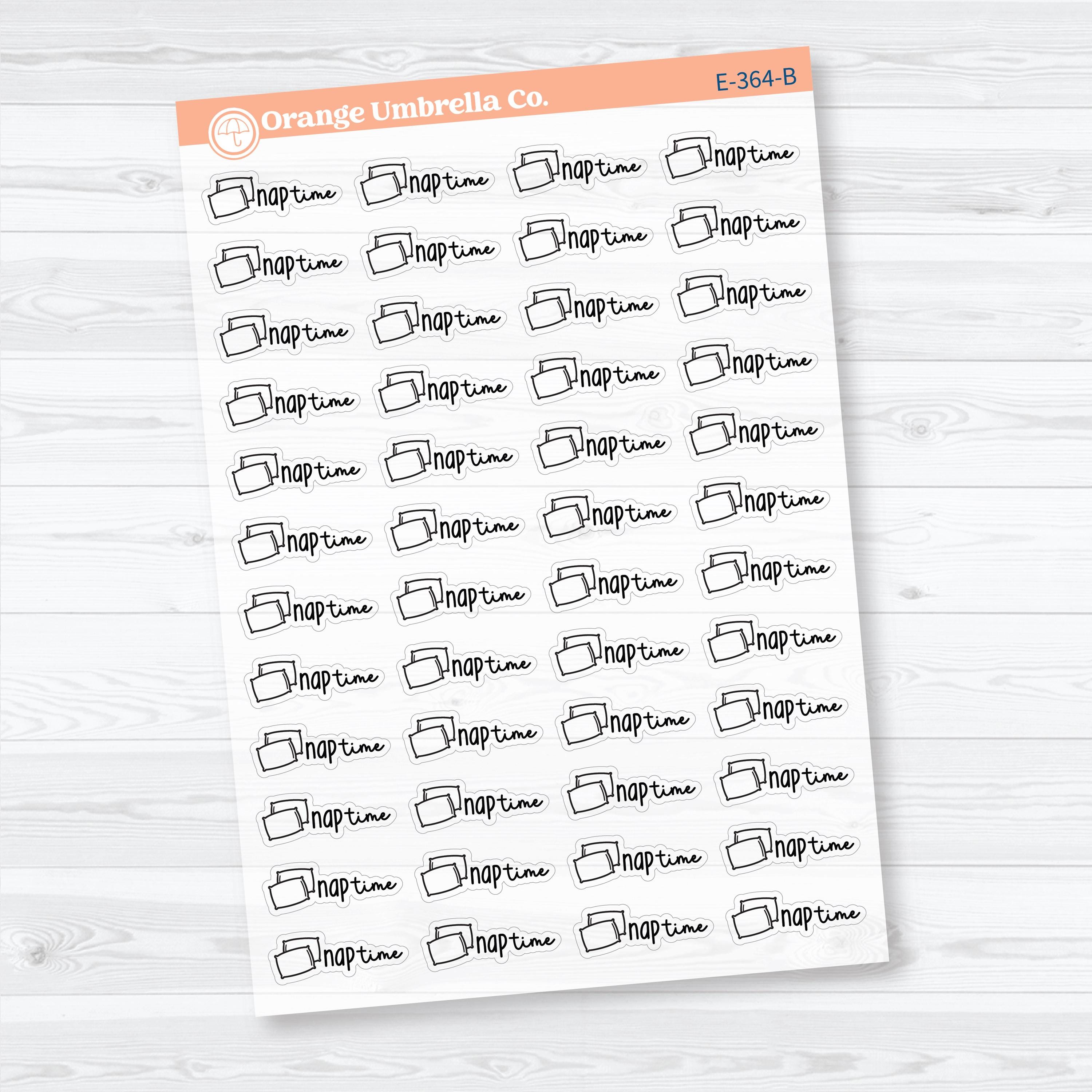 Nap Time Doodled Event Labels Clear Matte | Planner Stickers | E-364-CM