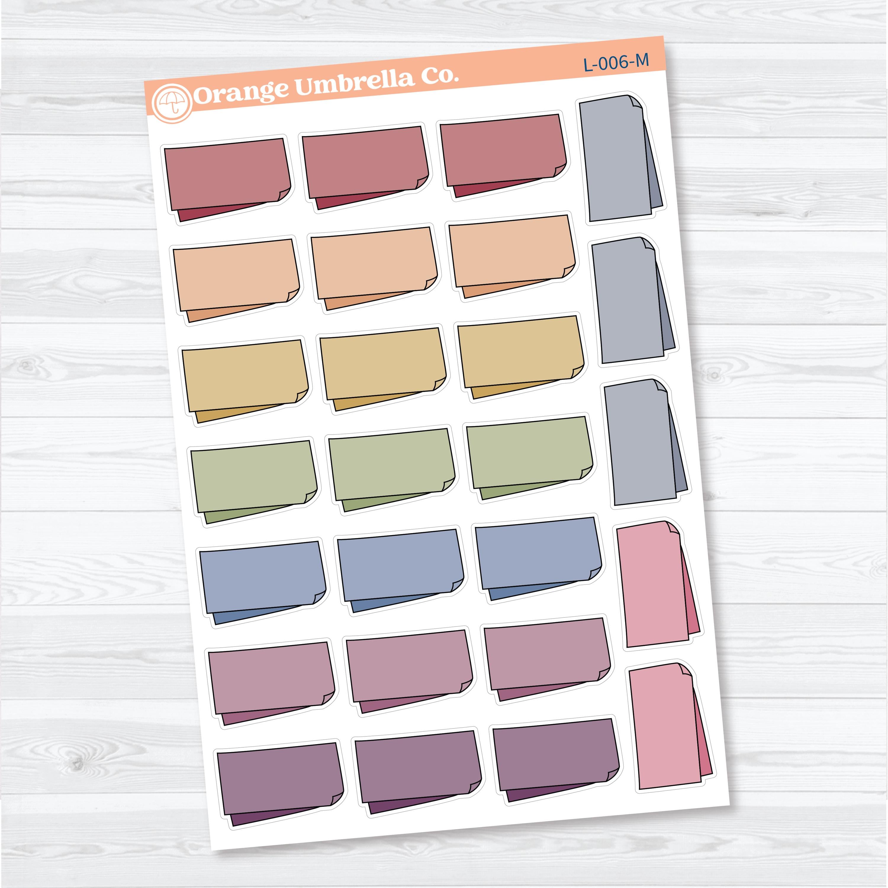 Layered Folded Sticky Note Labels | Planner Labels | L-006