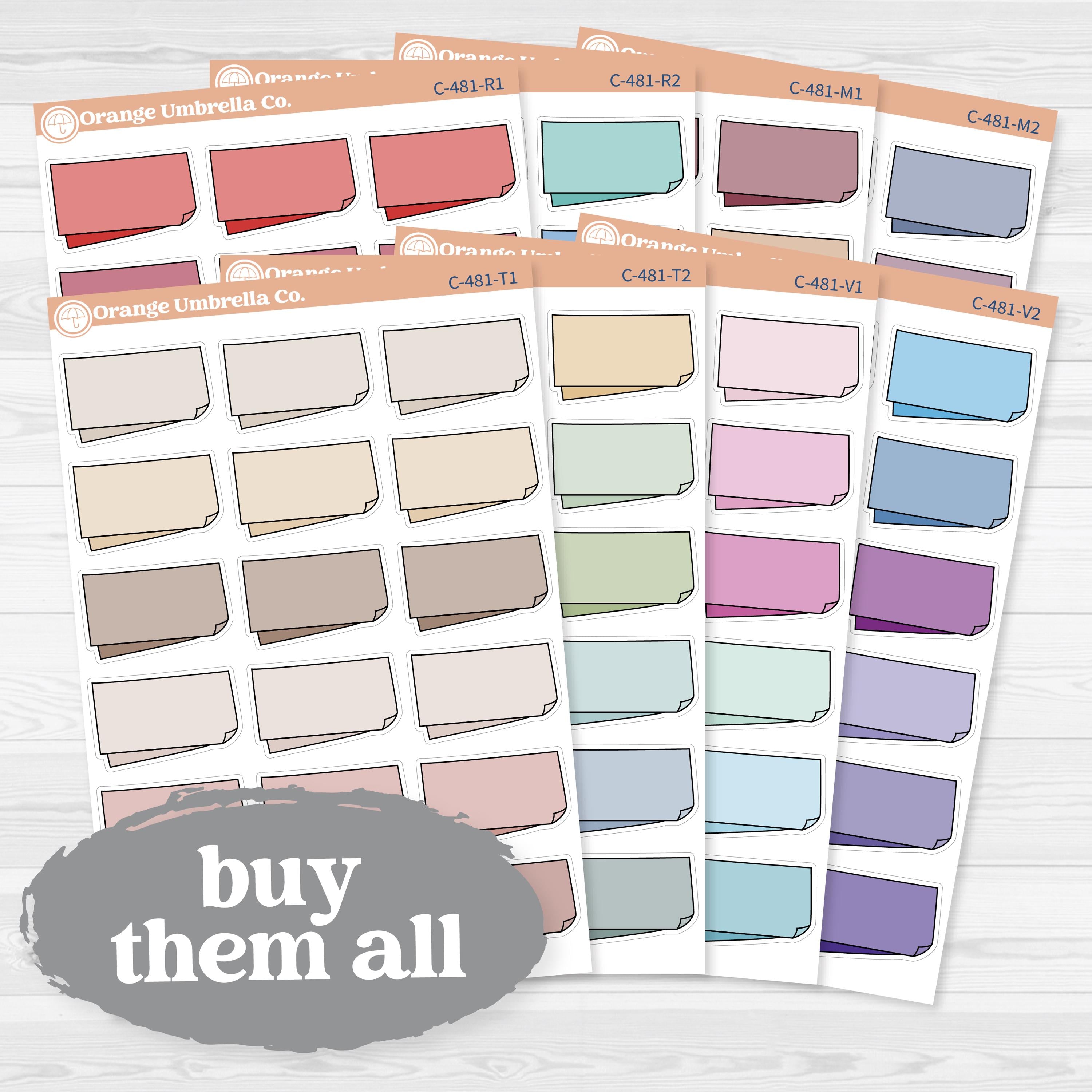 Layered Folded Sticky Note Journal Boxes | Journaling Planner Stickers | C-481