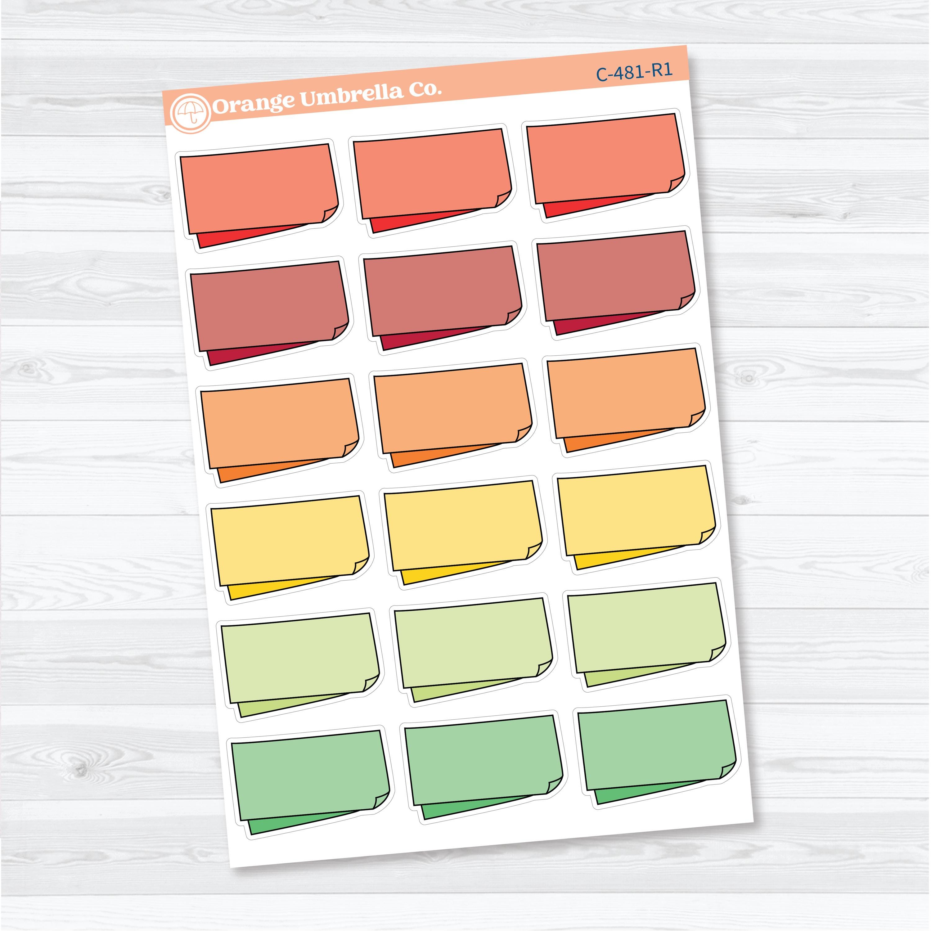 Layered Folded Sticky Note Journal Boxes | Journaling Planner Stickers | C-481