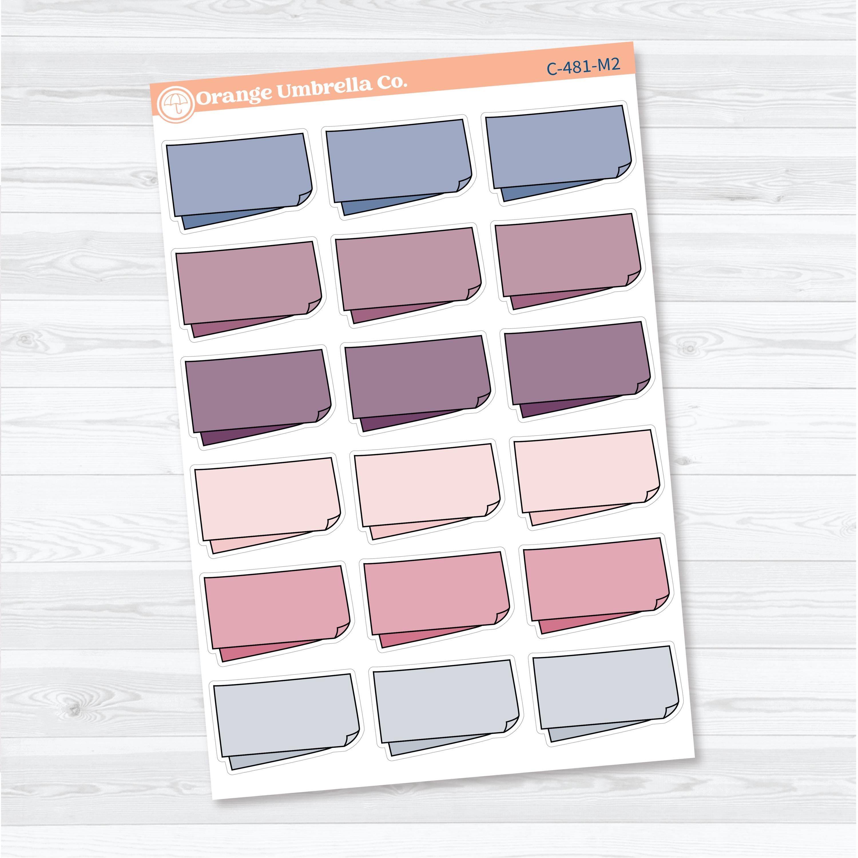 Layered Folded Sticky Note Journal Boxes | Journaling Planner Stickers | C-481