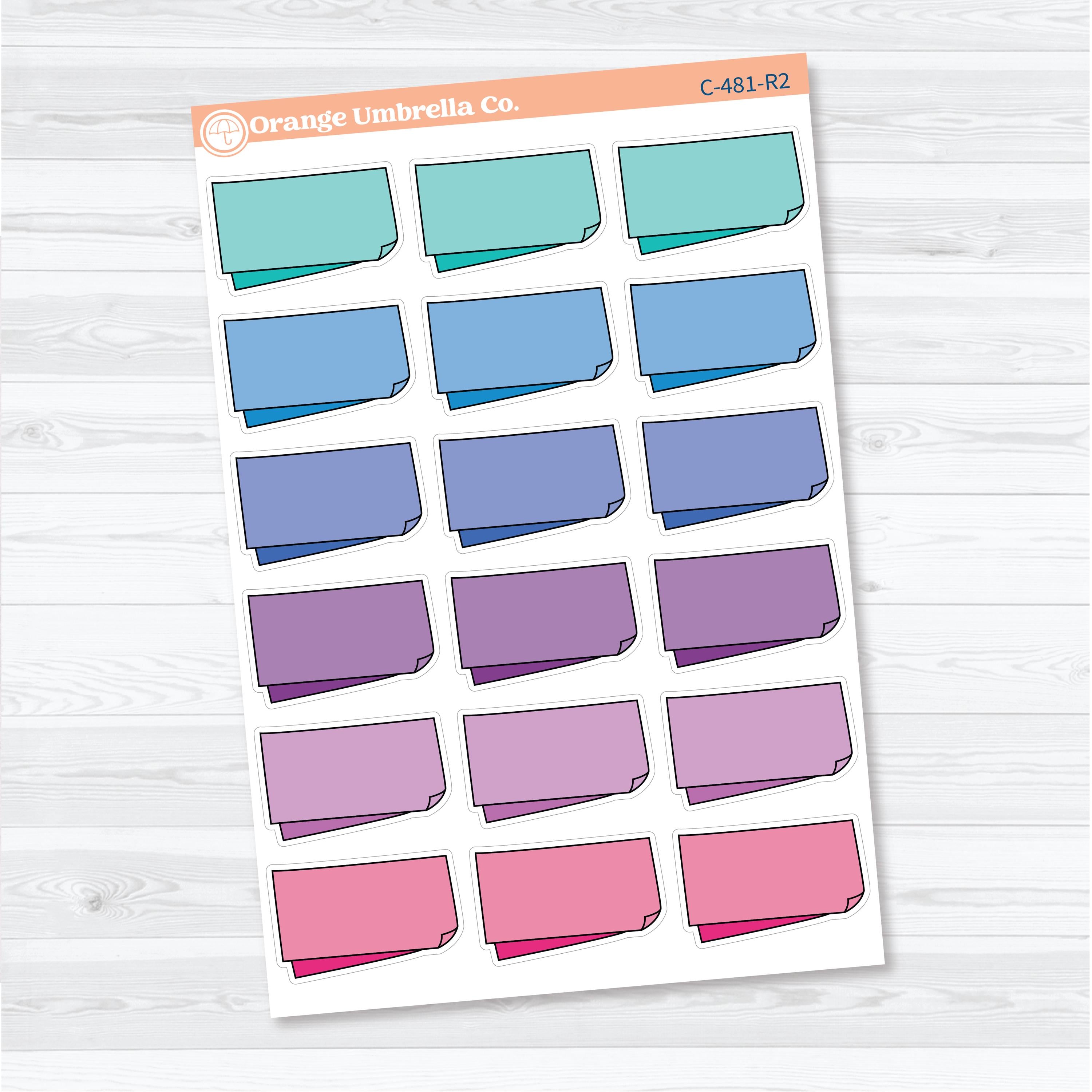 Layered Folded Sticky Note Journal Boxes | Journaling Planner Stickers | C-481