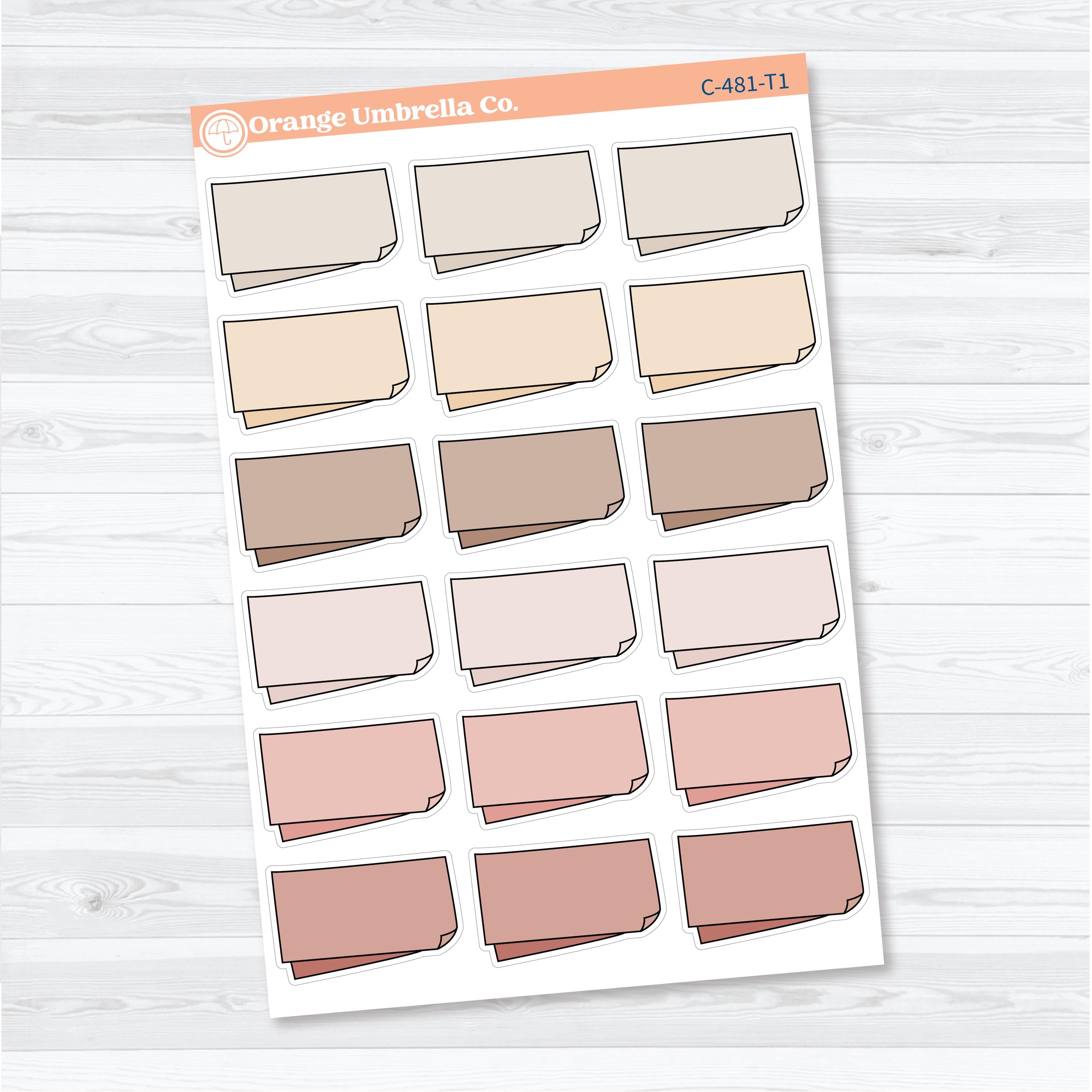 Layered Folded Sticky Note Journal Boxes | Journaling Planner Stickers | C-481