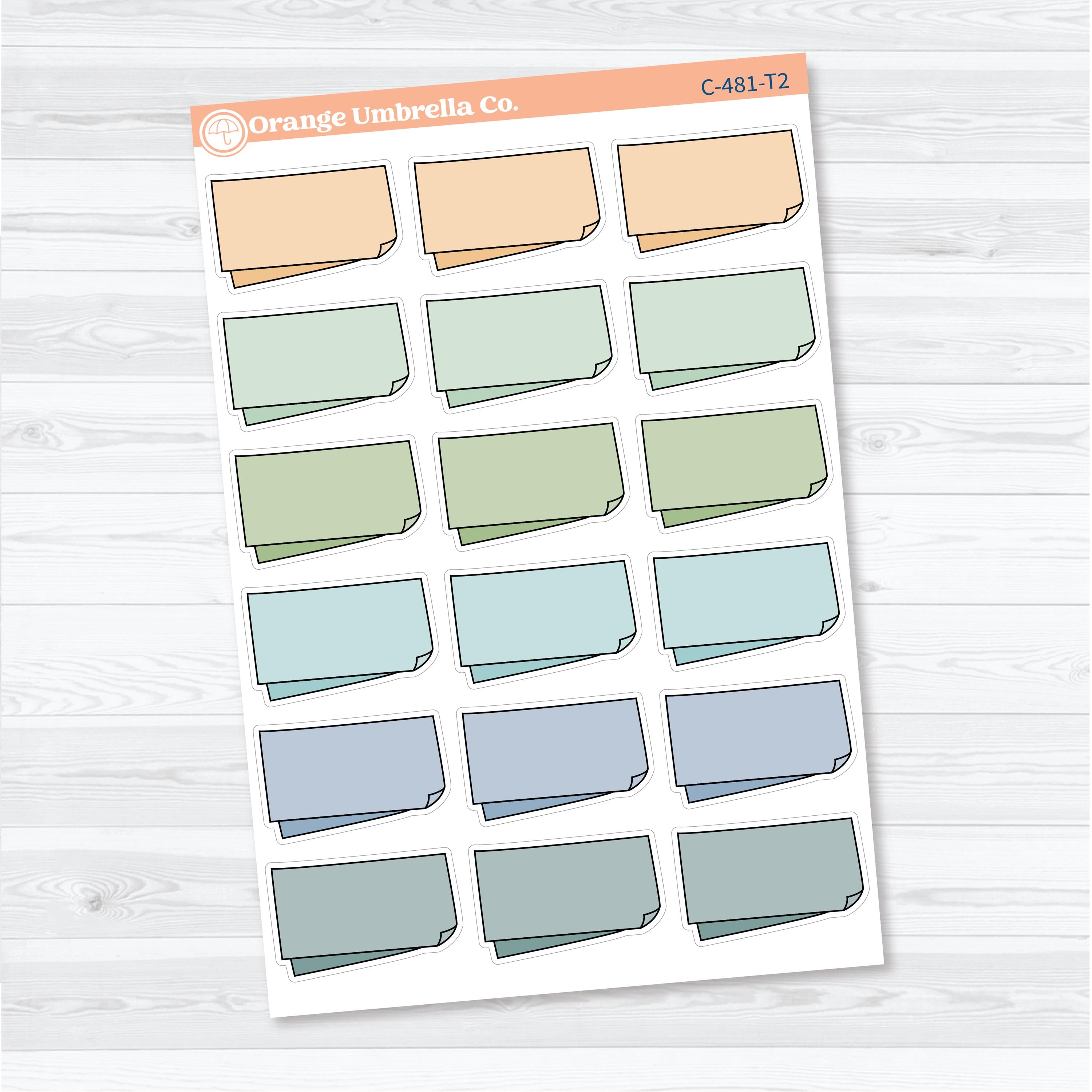 Layered Folded Sticky Note Journal Boxes | Journaling Planner Stickers | C-481
