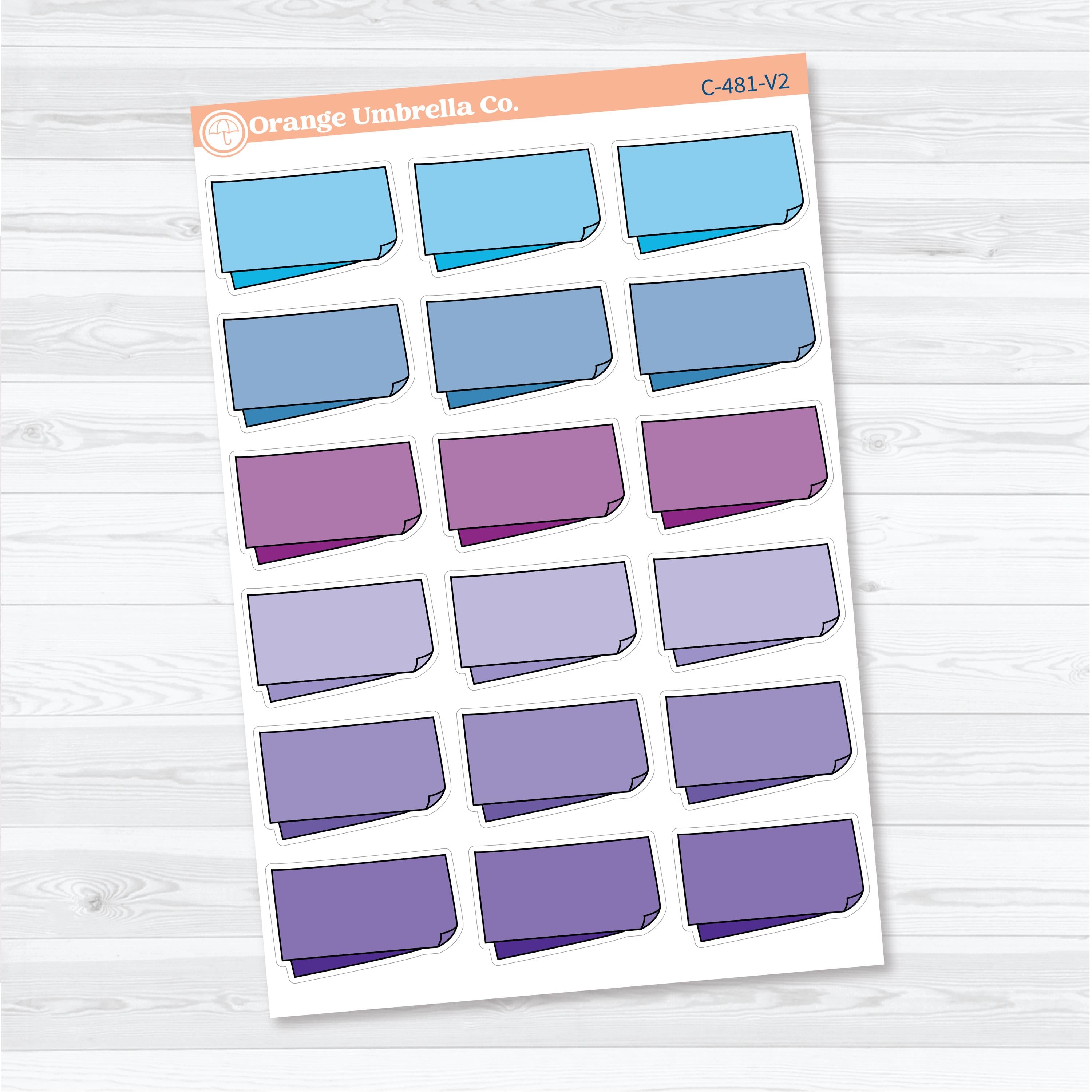 Layered Folded Sticky Note Journal Boxes | Journaling Planner Stickers | C-481