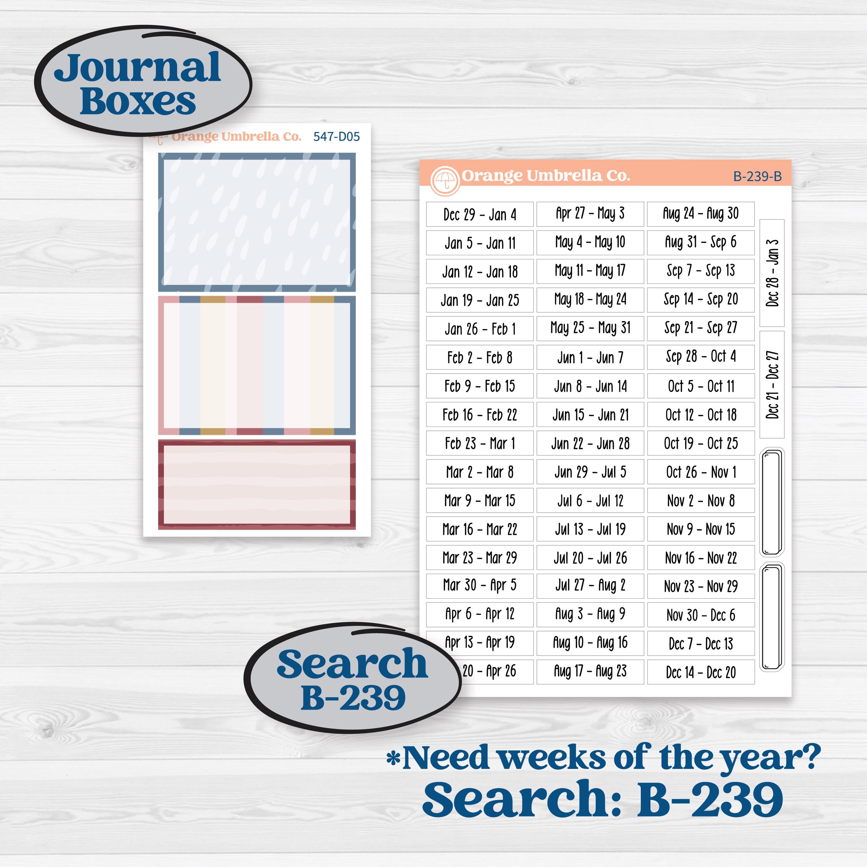 Rainy Autumn Kit | Journaling or Scrapbooking Kit | Creative Junk Journal Planner Stickers | Rain Fall | KIT-547-D