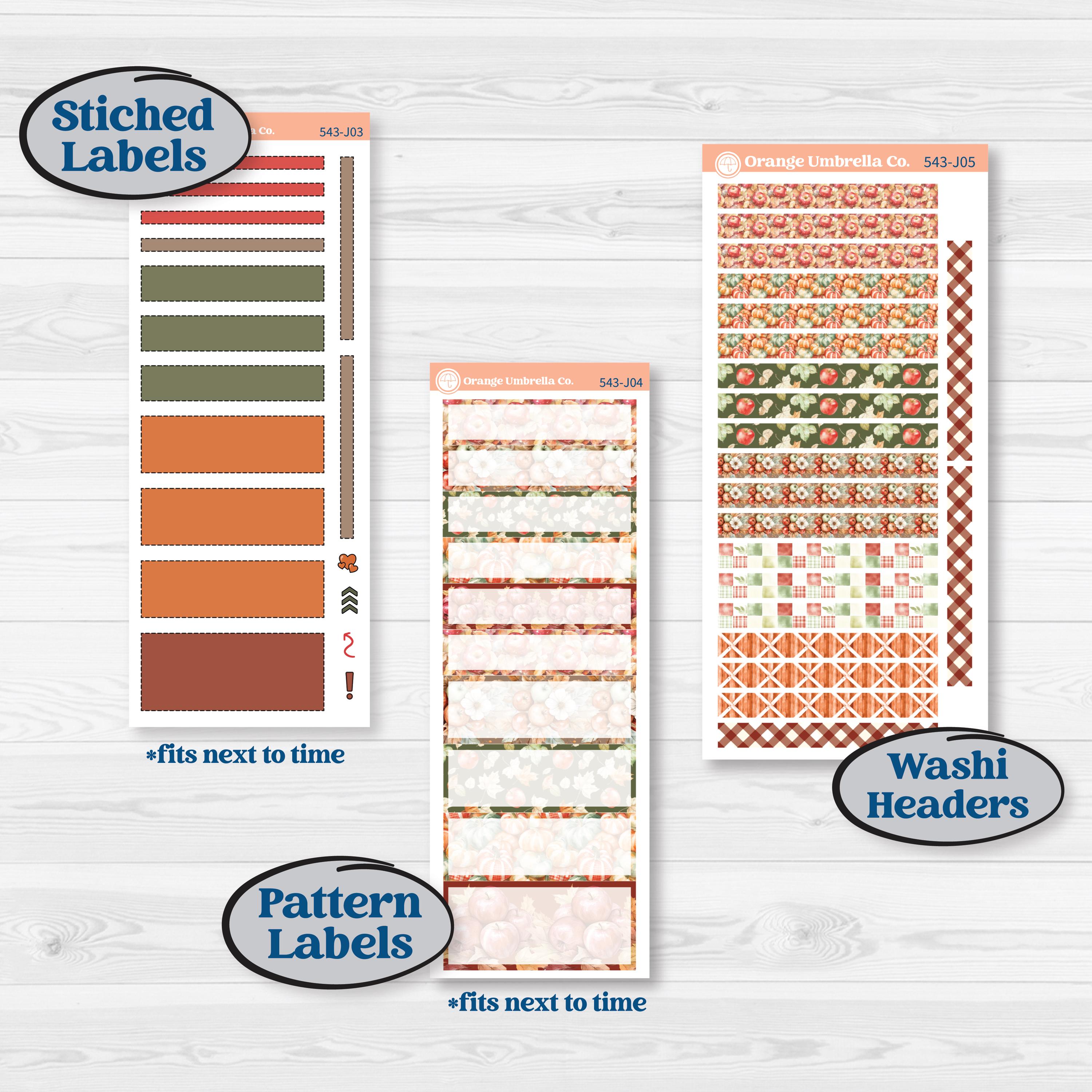 Apple Harvest Planner Kit | A5 Daily Duo Planner Kit Stickers | Apple Crisp | KIT-543-J