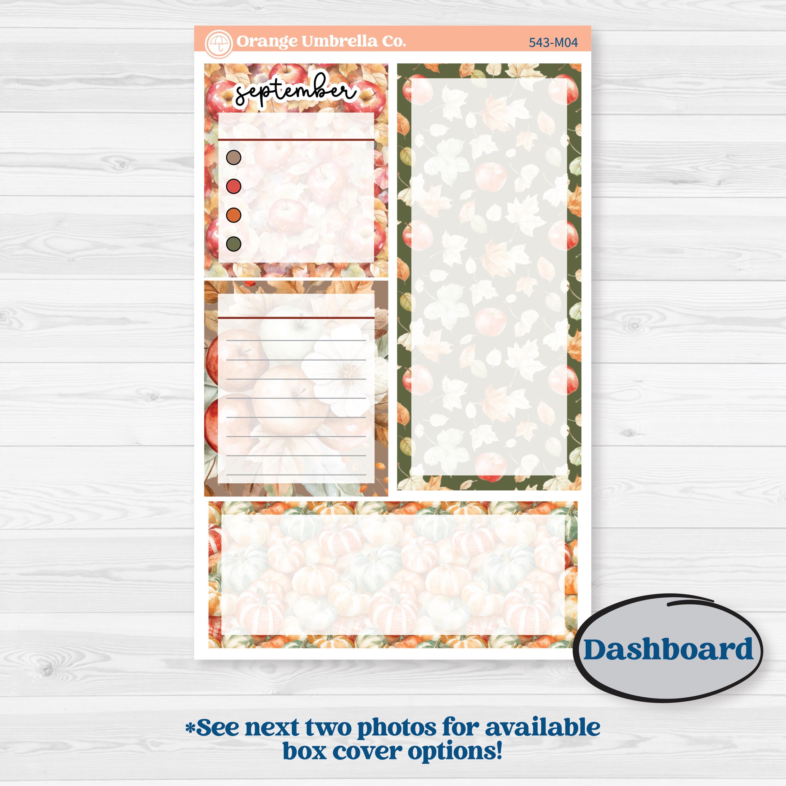 Apple Harvest Planner Kit | A5 Erin Condren Monthly & Productivity Dashboard Sticker Kit | Apple Crisp | KIT-543-M