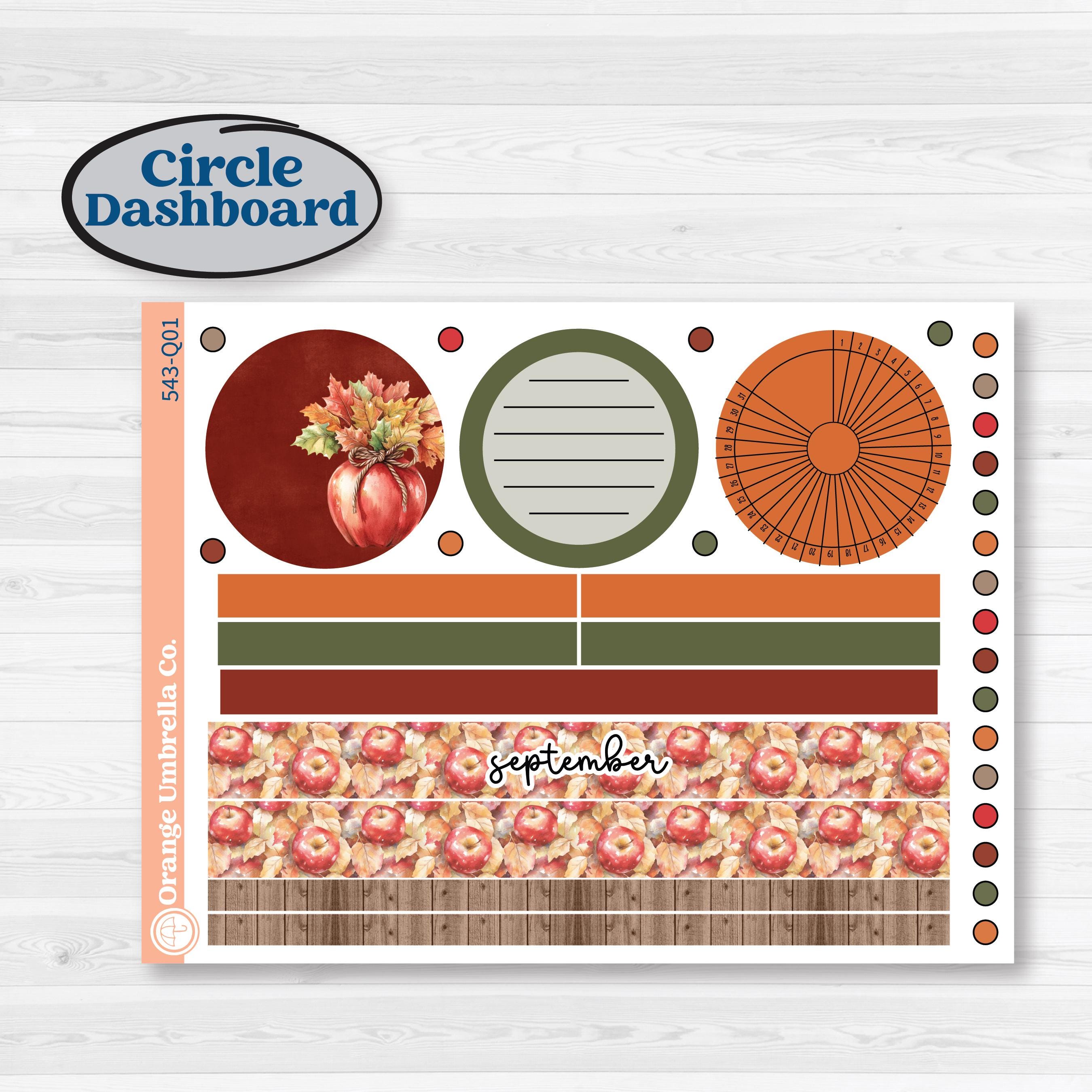 Apple Harvest Planner Kit | 7x9 Plum Monthly & Dashboard Planner Kit Stickers | Apple Crisp | KIT-543-Q