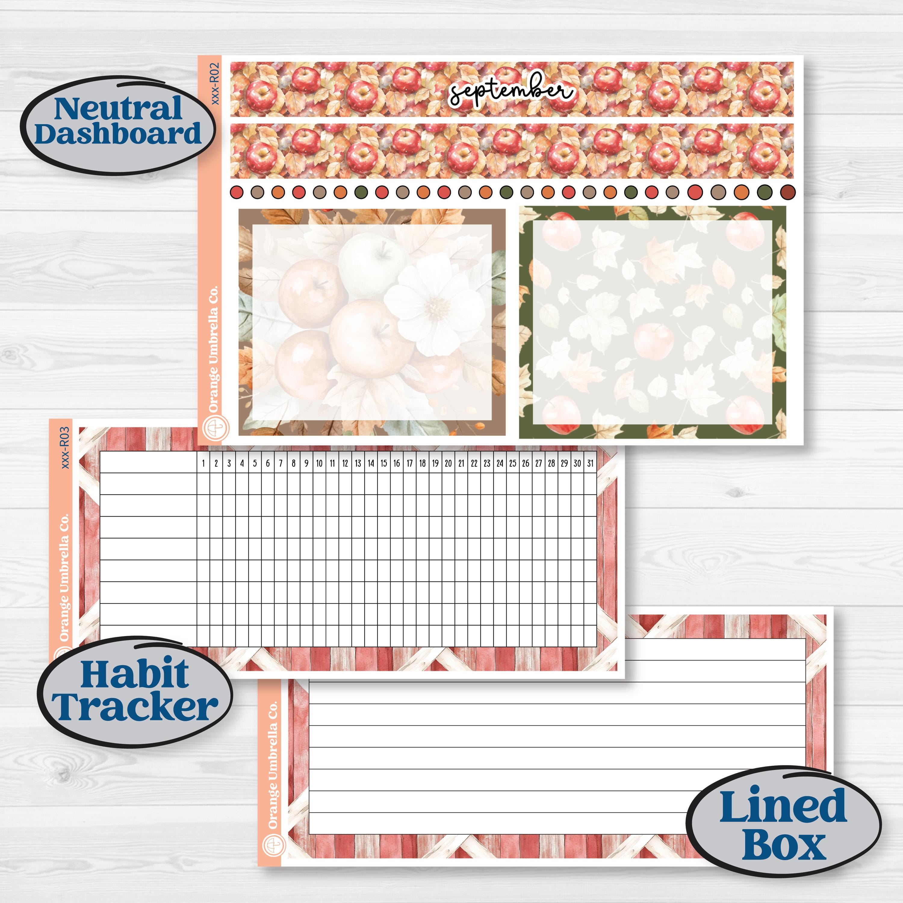 Apple Harvest Planner Kit | 8.5x11 Plum Monthly & Dashboard Planner Kit Stickers | Apple Crisp | KIT-543-R