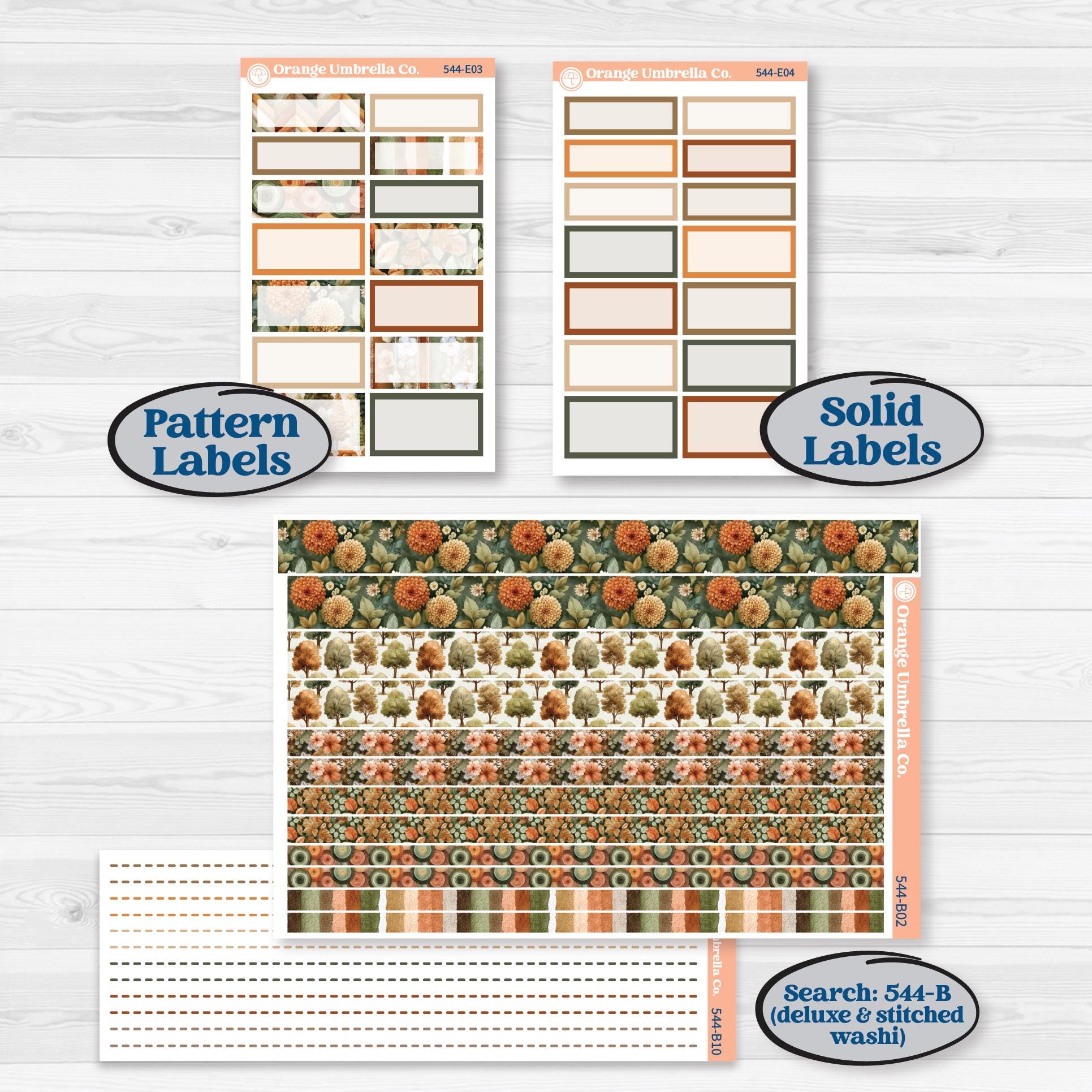 Autumn Woodland Planner Kit | Hobonichi Cousin Weekly & Daily Planner Kit Stickers | Autumn Stroll | KIT-544-E