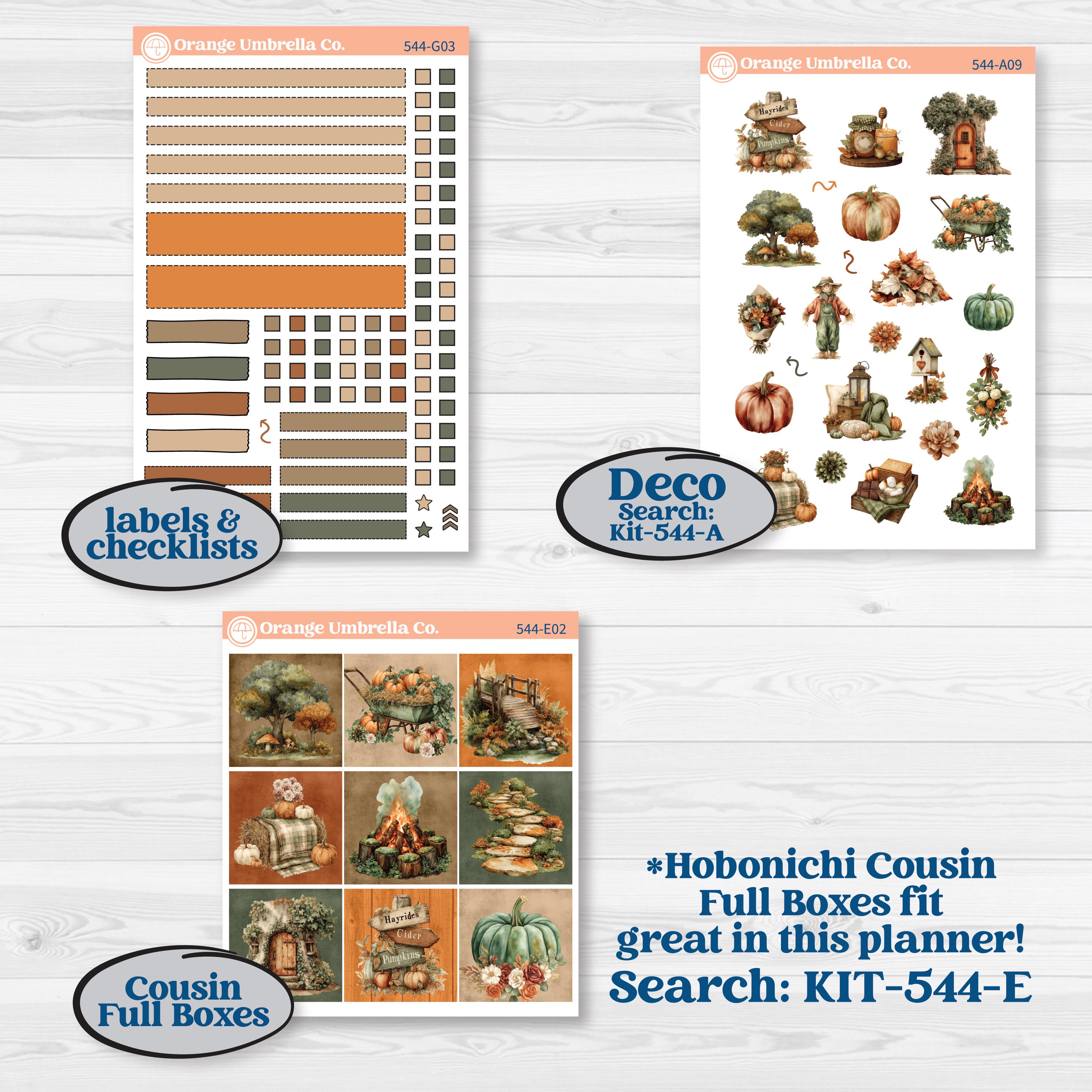 Autumn Woodland Planner Kit | Erin Condren 7x9 Weekly Dashboard Planner Kit Stickers | Autumn Stroll | KIT-544-G