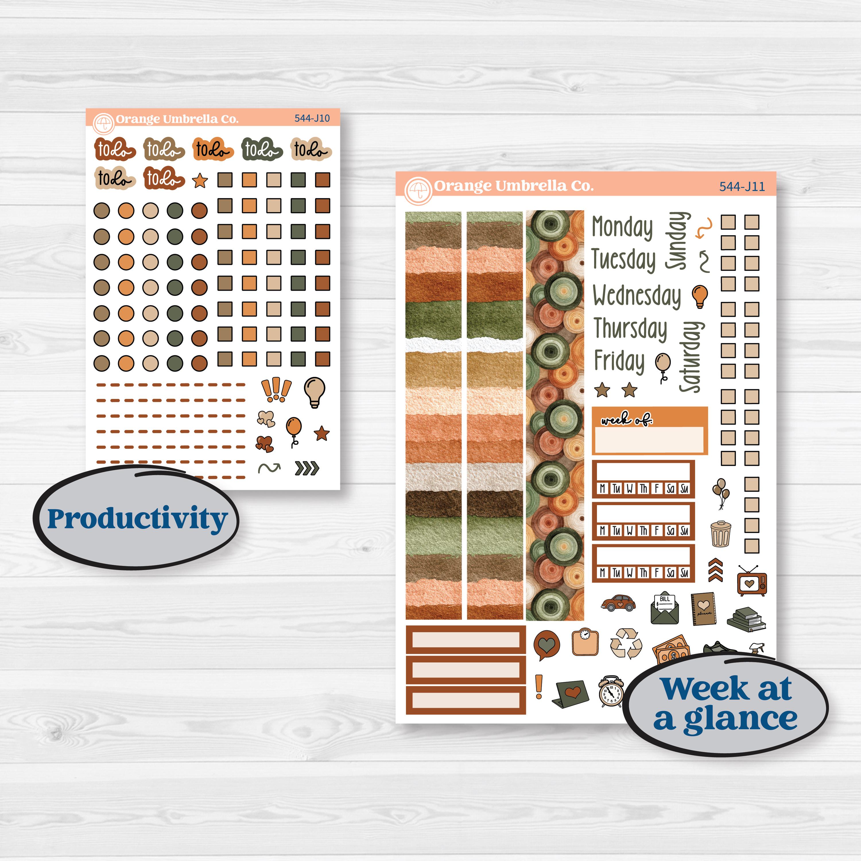 Autumn Woodland Planner Kit | A5 Daily Duo Planner Kit Stickers | Autumn Stroll | KIT-544-J