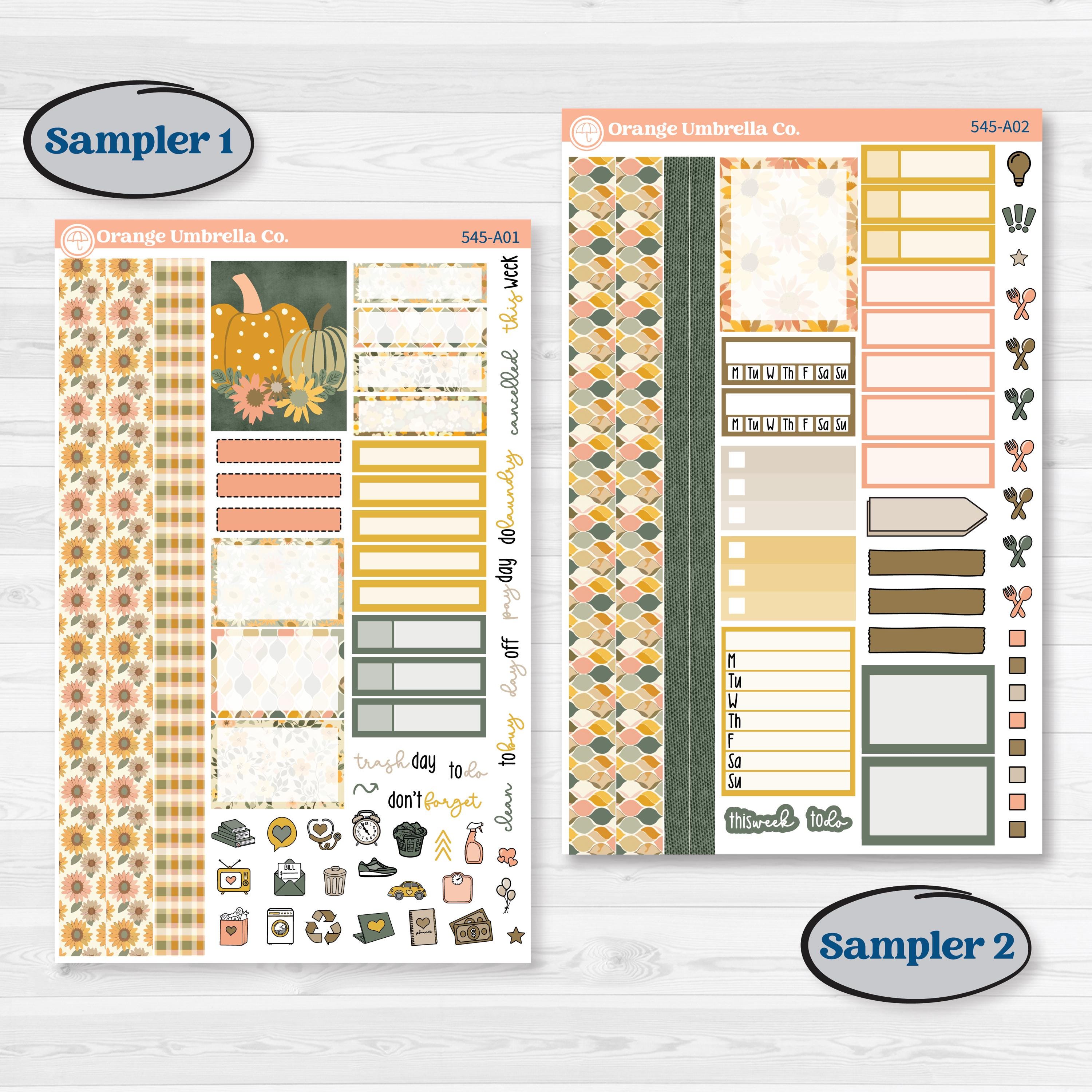 Pumpkin Patch Stickers | Weekly Sticker Kit for Vertical Planners like Erin Condren | Oh My Gourd | KIT-545-A