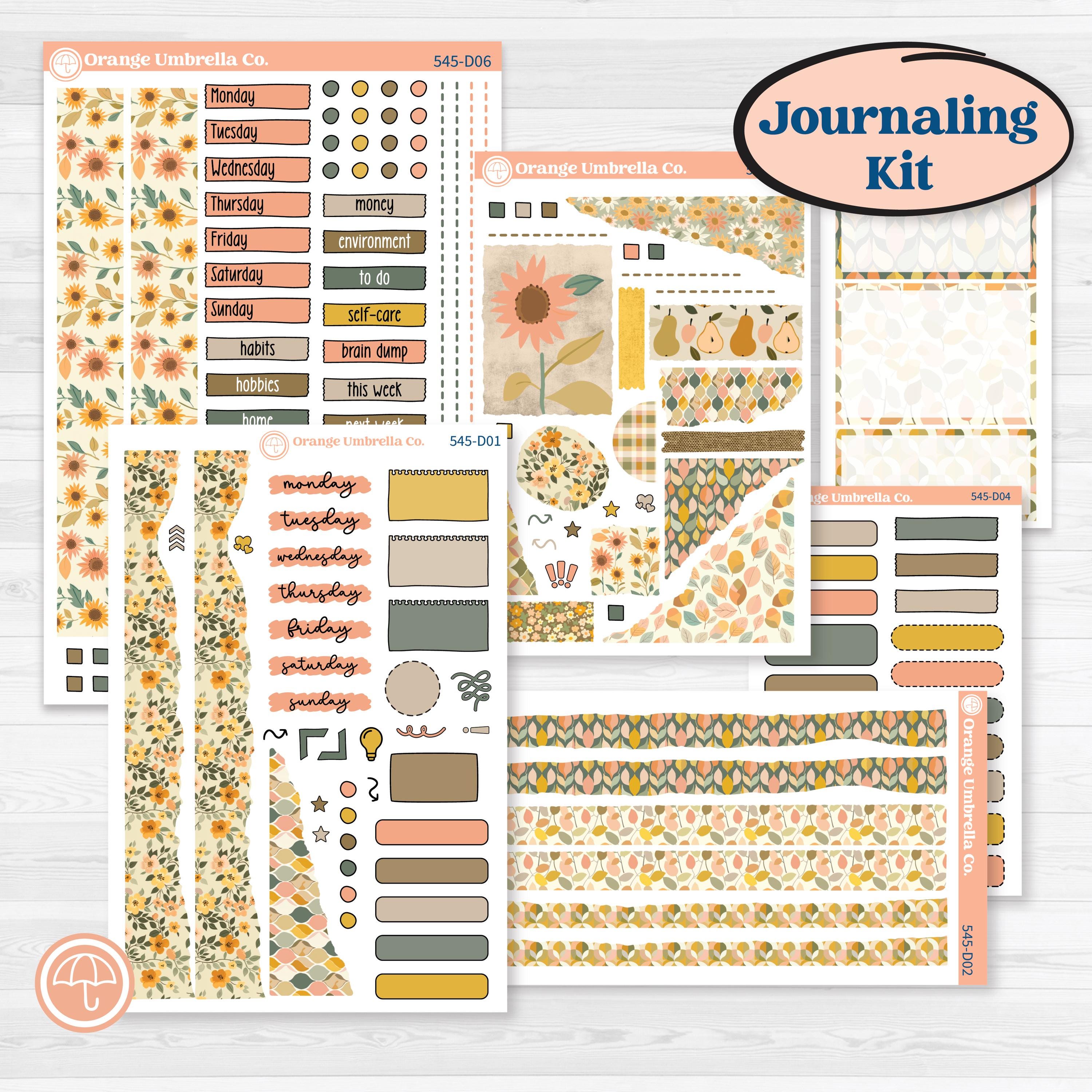 Pumpkin Patch Stickers | Journaling or Scrapbooking Kit | Creative Junk Journal Planner Stickers | Oh My Gourd | KIT-545-D