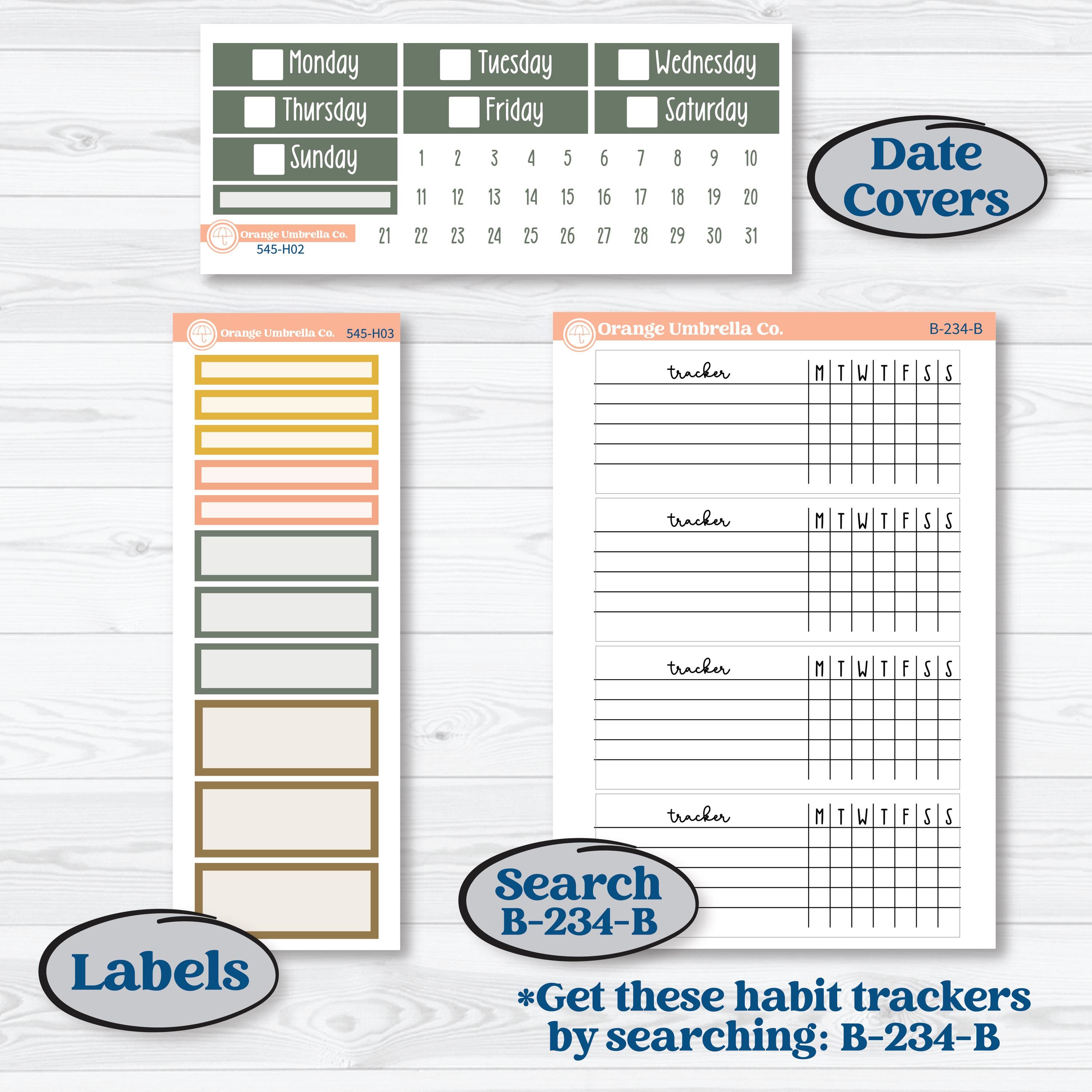 Pumpkin Patch Stickers | Plum Vertical Priorities 7x9 Planner Kit Stickers | Oh My Gourd | KIT-545-H