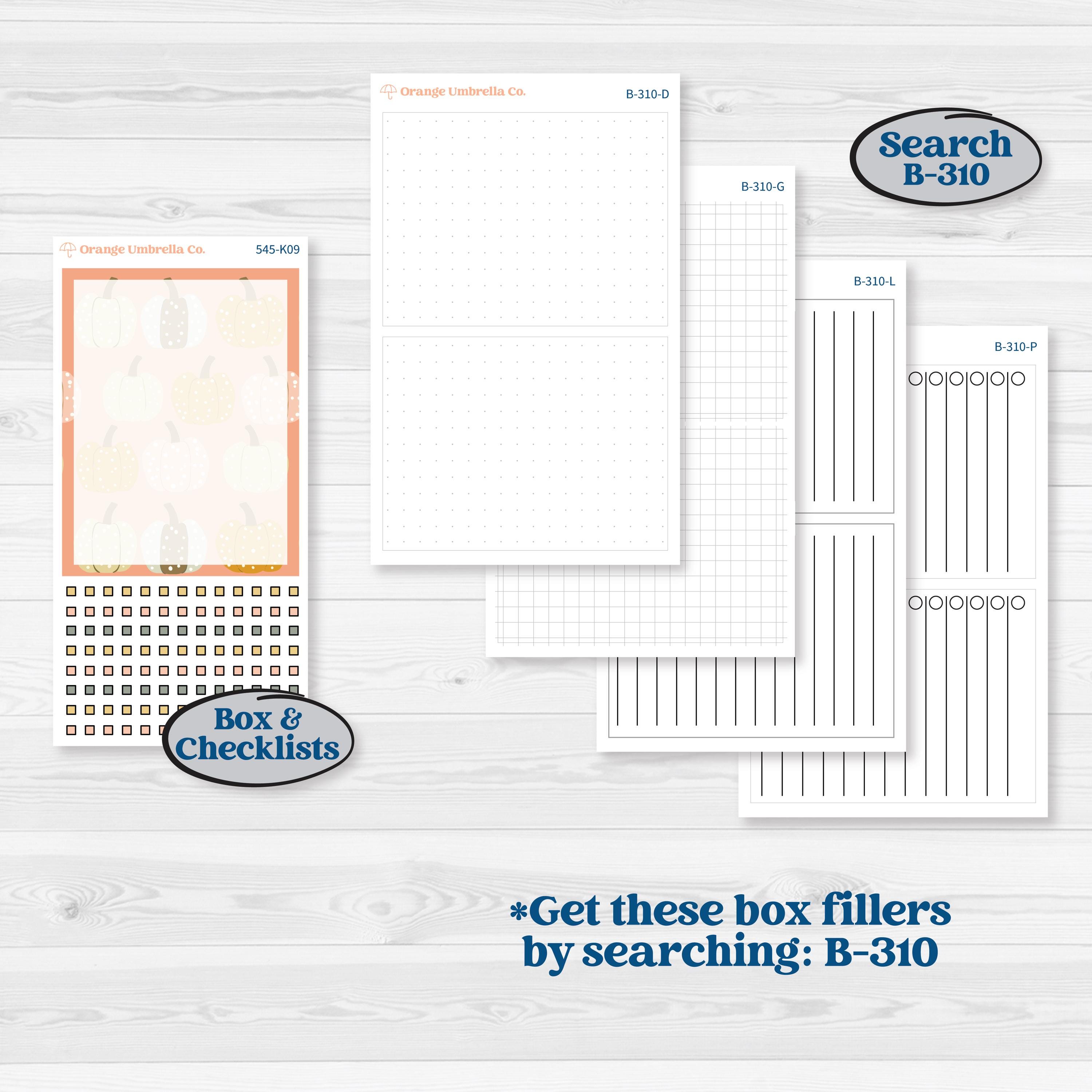 Pumpkin Patch Stickers | 7x9 Erin Condren Daily Duo Planner Kit Stickers | Oh My Gourd | KIT-545-K