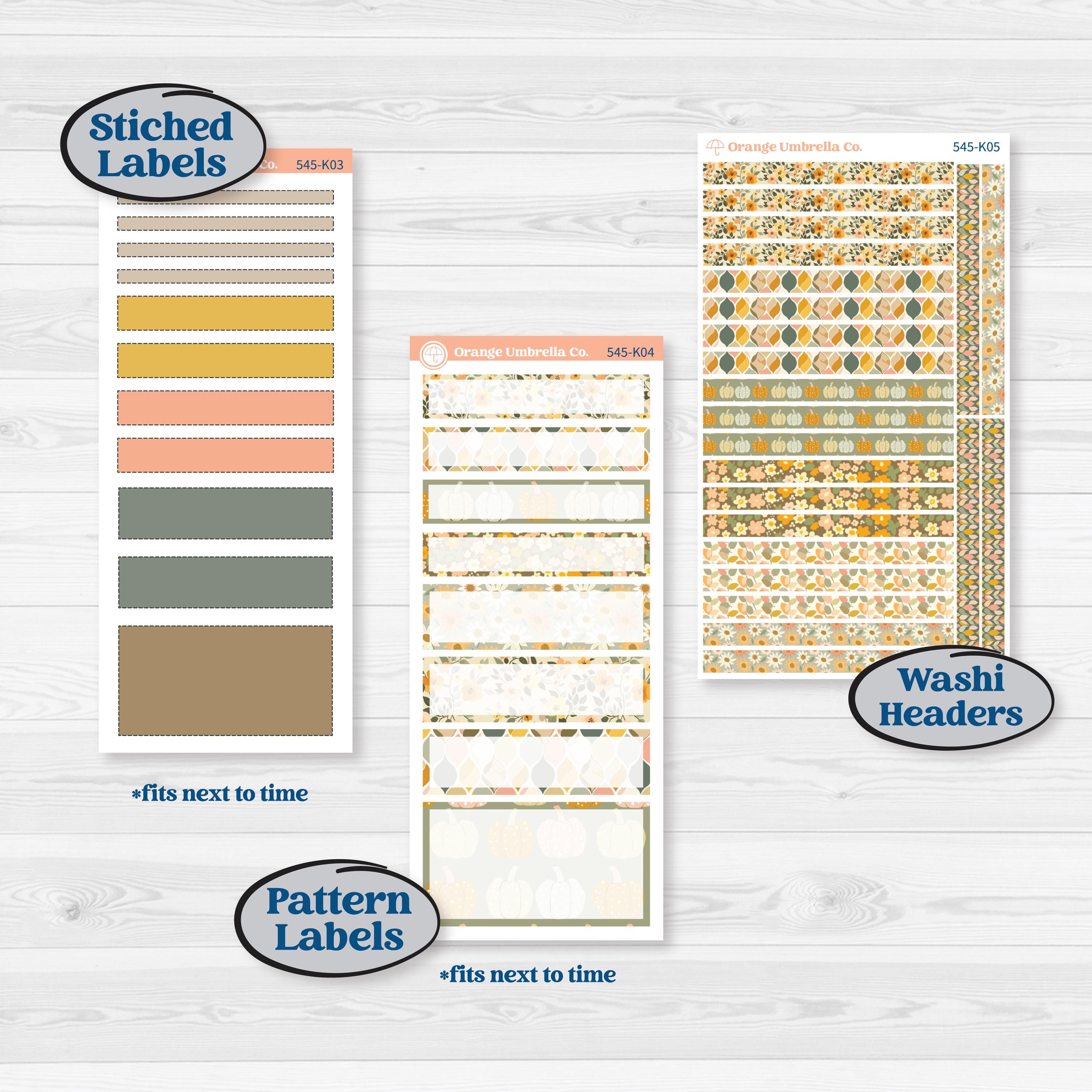 Pumpkin Patch Stickers | 7x9 Erin Condren Daily Duo Planner Kit Stickers | Oh My Gourd | KIT-545-K