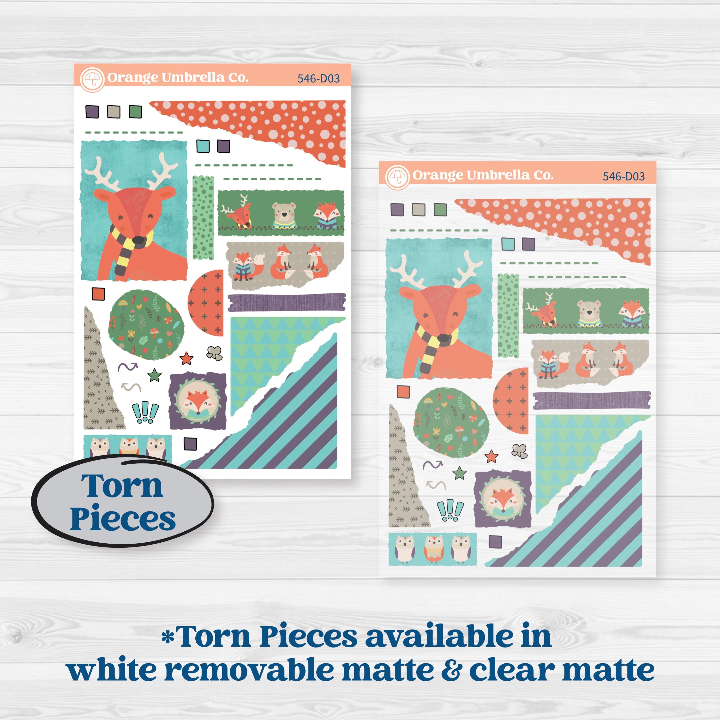 Woodland Animals Kit | Journaling or Scrapbooking Kit | Creative Junk Journal Planner Stickers | Forest Fluffs | KIT-546-D