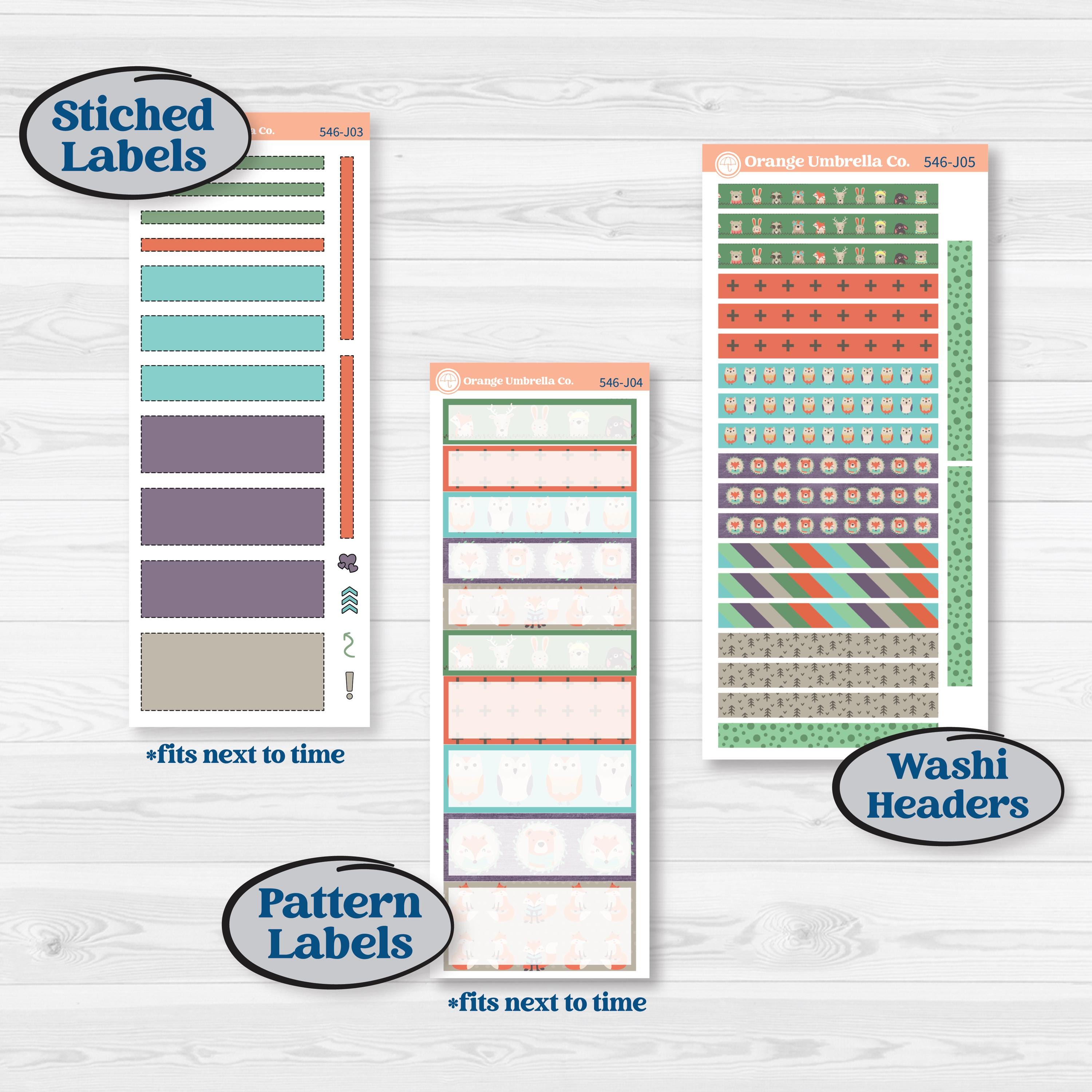 Woodland Animals Kit | A5 Daily Duo Planner Kit Stickers | Forest Fluffs | KIT-546-J