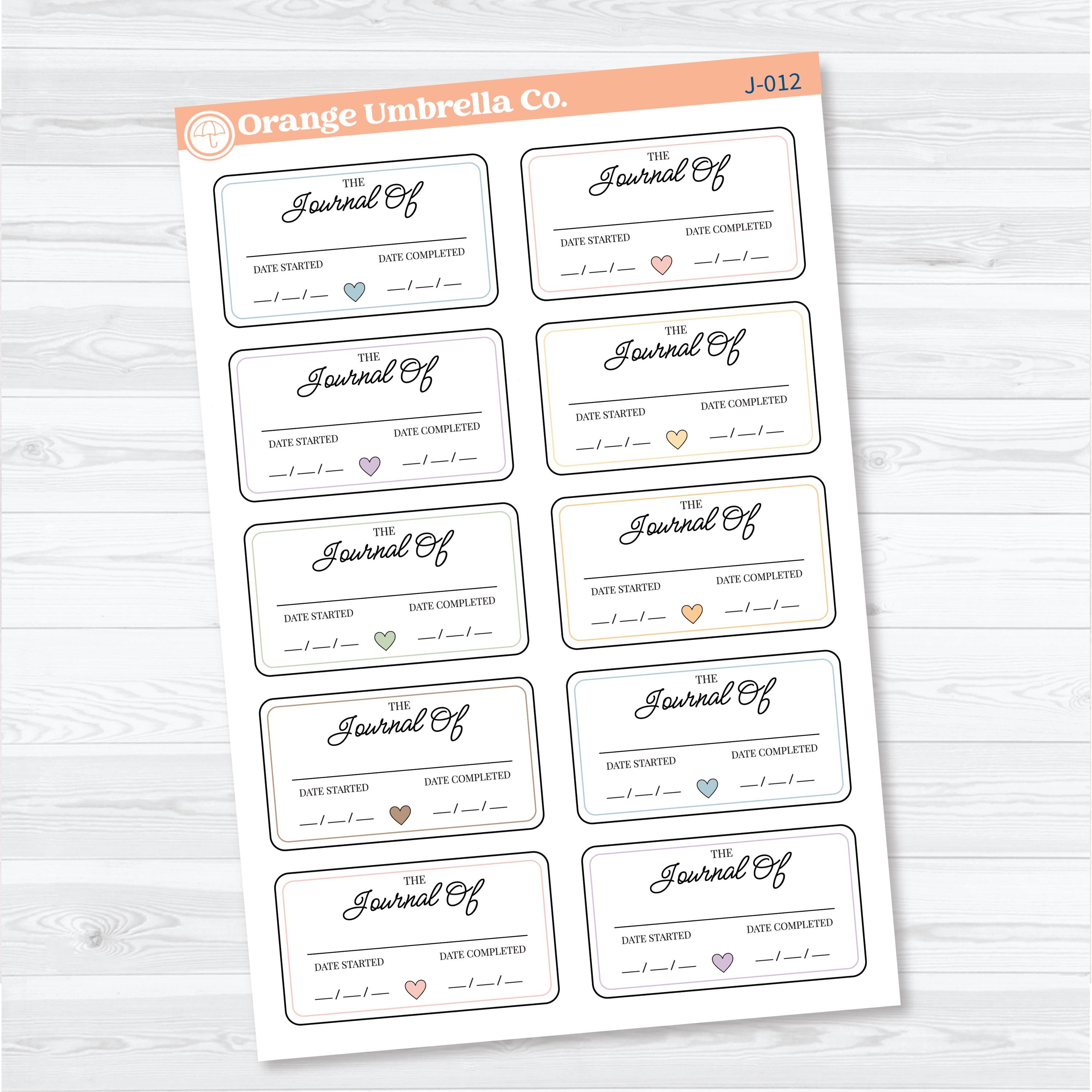 The Journal Of Bookplate Stickers | Reading Journal Planner Stickers | J-012
