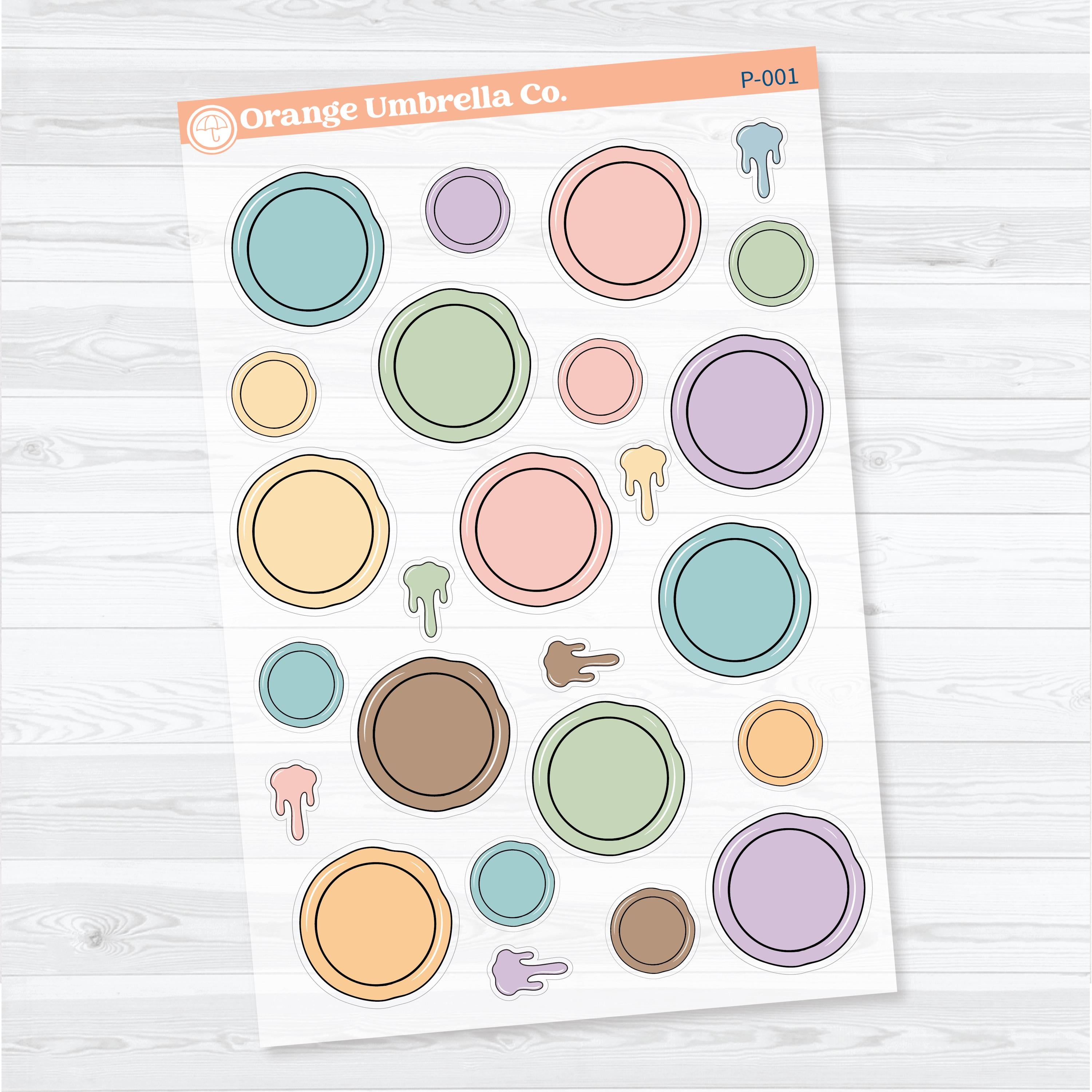 Wax Seal Paper Pieces Ephemera | Journaling Planner Stickers | Clear Matte | P-001-CM
