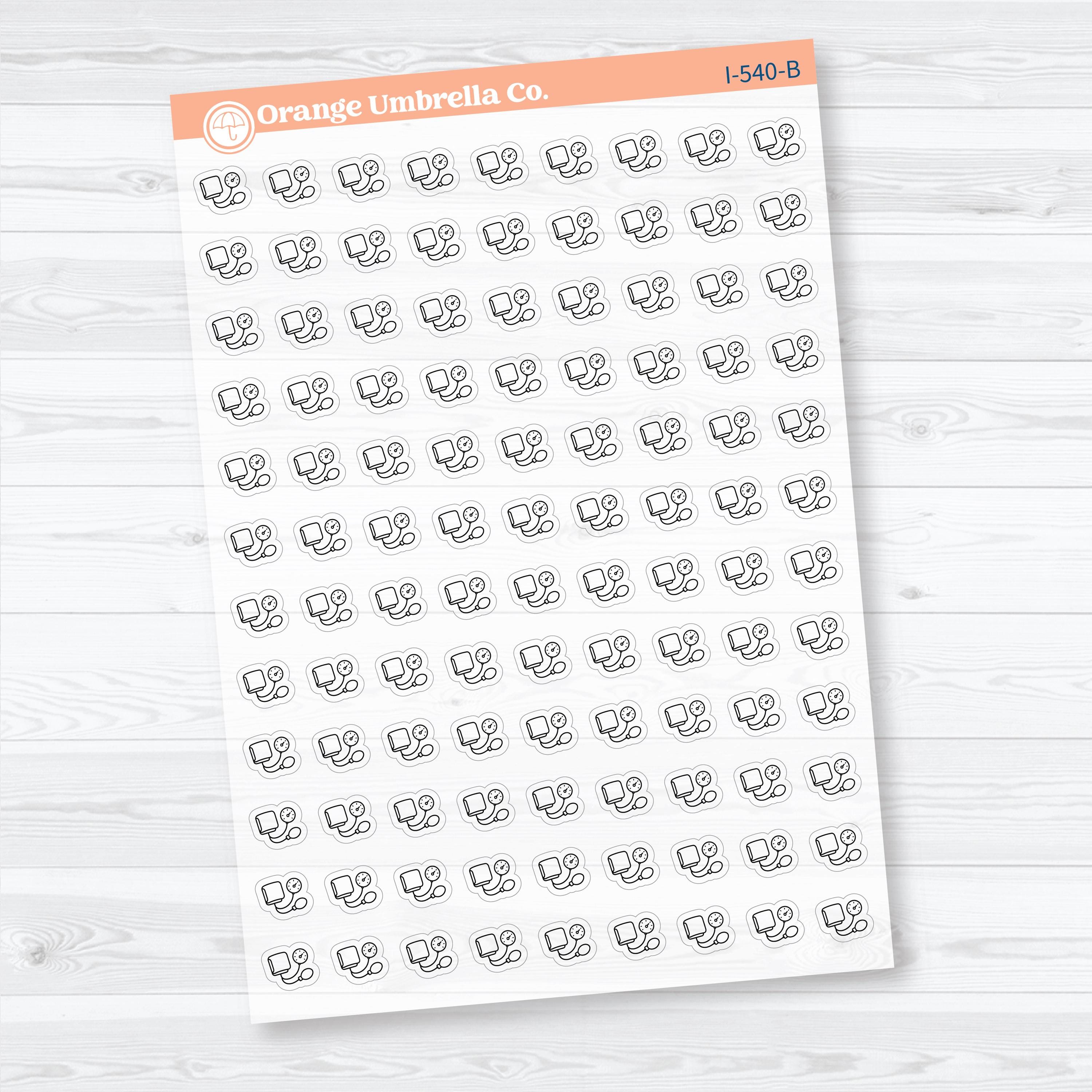 Blood Pressure Icons | Clear Matte Health Planner Stickers | I-540-CM