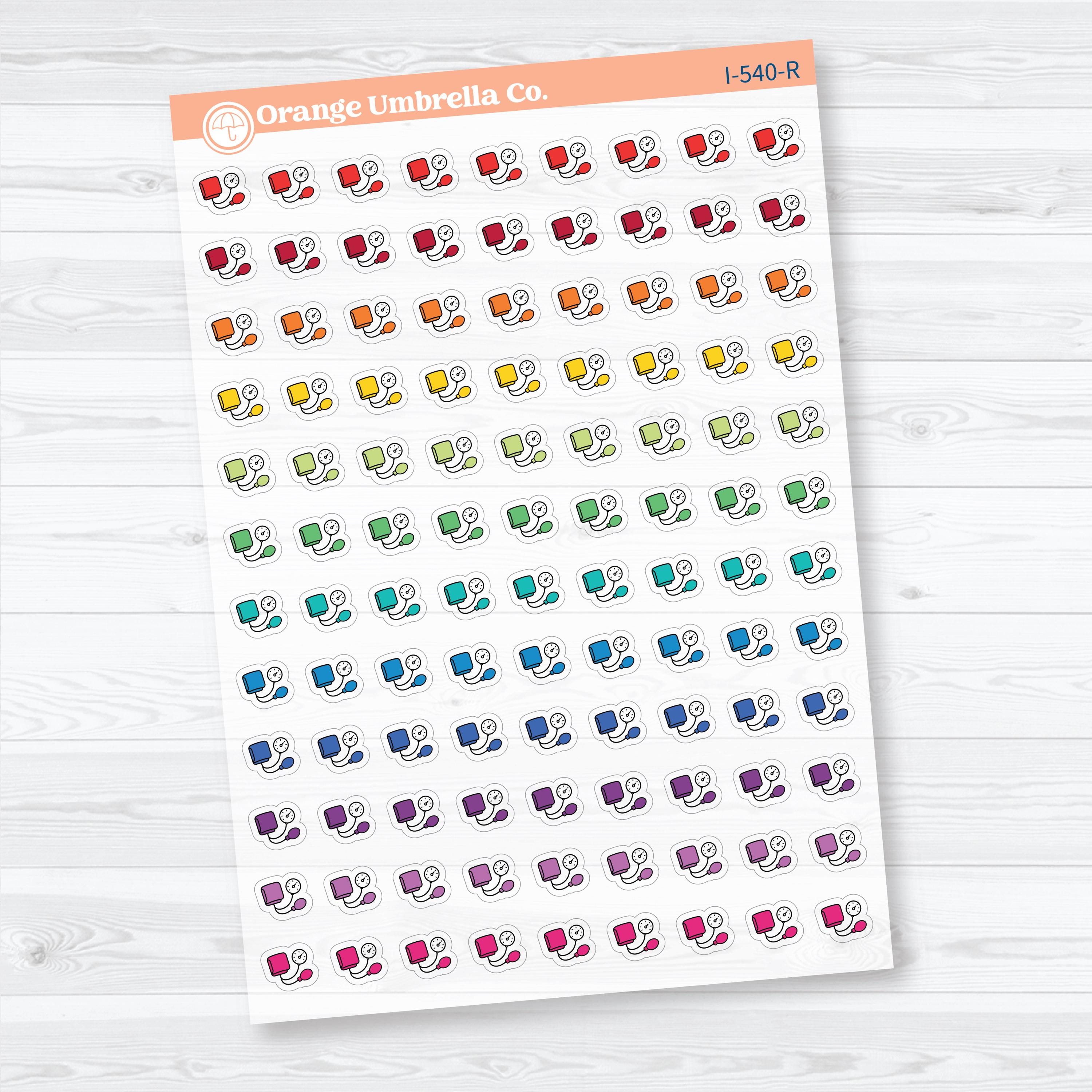 Blood Pressure Icons | Clear Matte Health Planner Stickers | I-540-CM