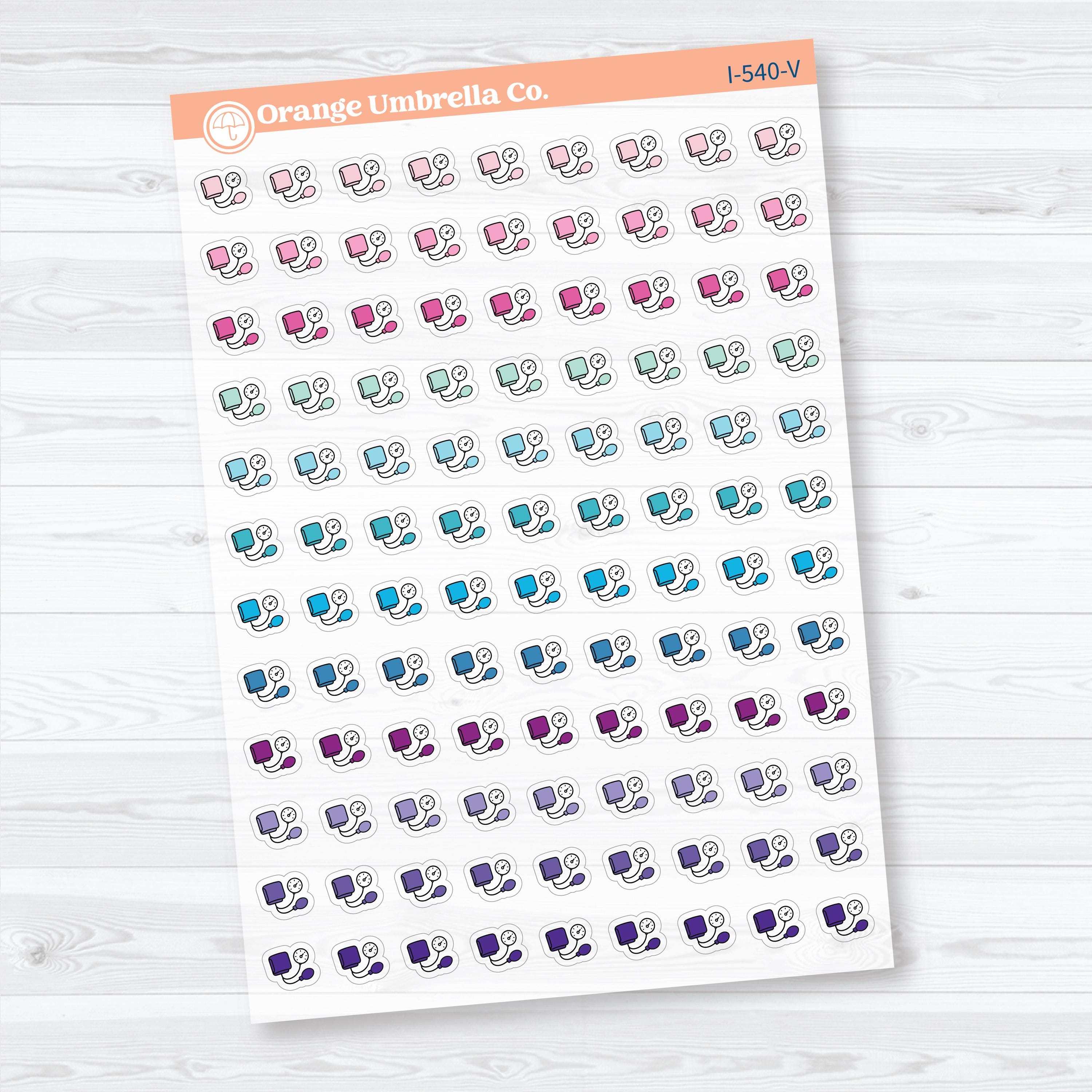 Blood Pressure Icons | Clear Matte Health Planner Stickers | I-540-CM