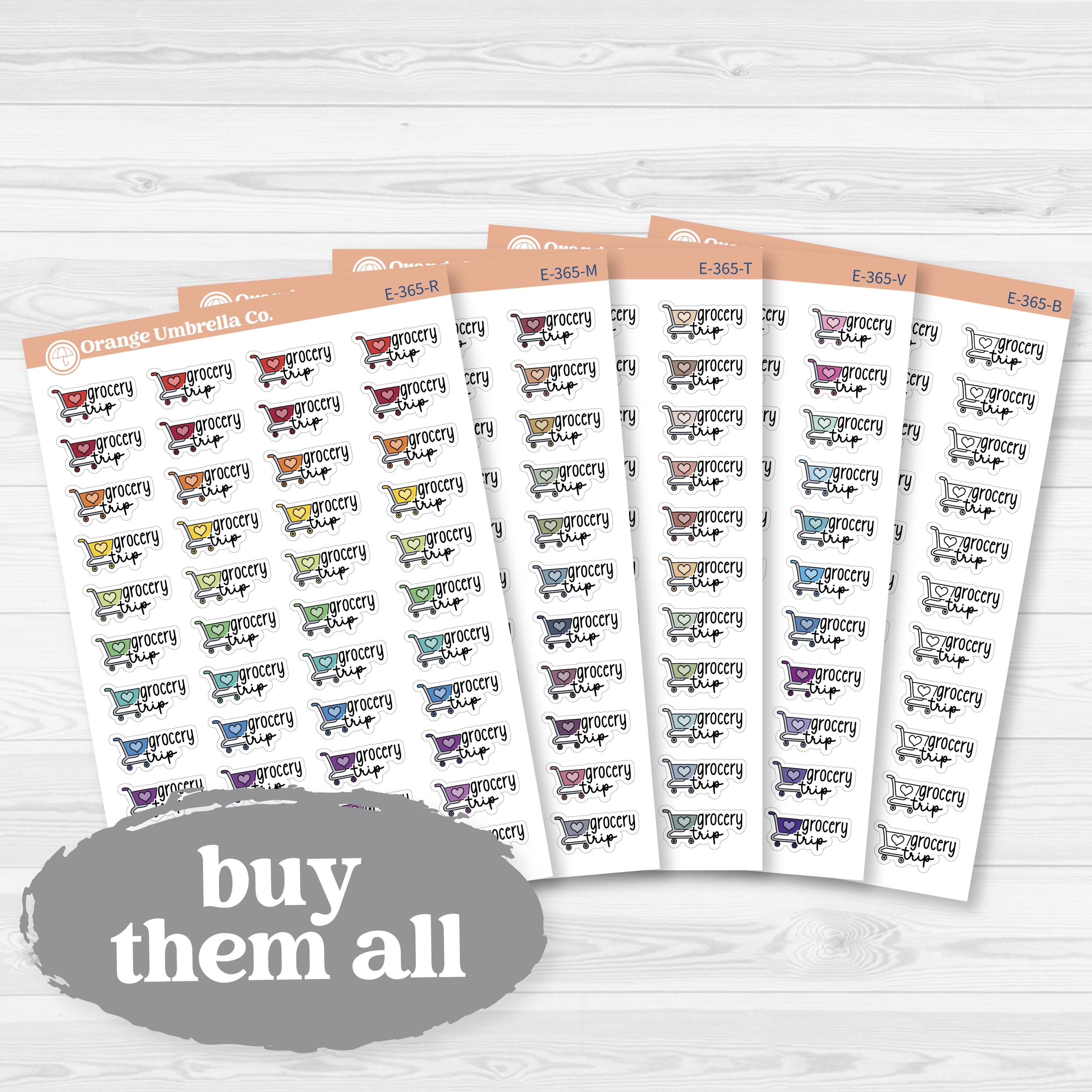 Grocery Trip Event Labels | Shopping Planner Stickers F18 | E-365